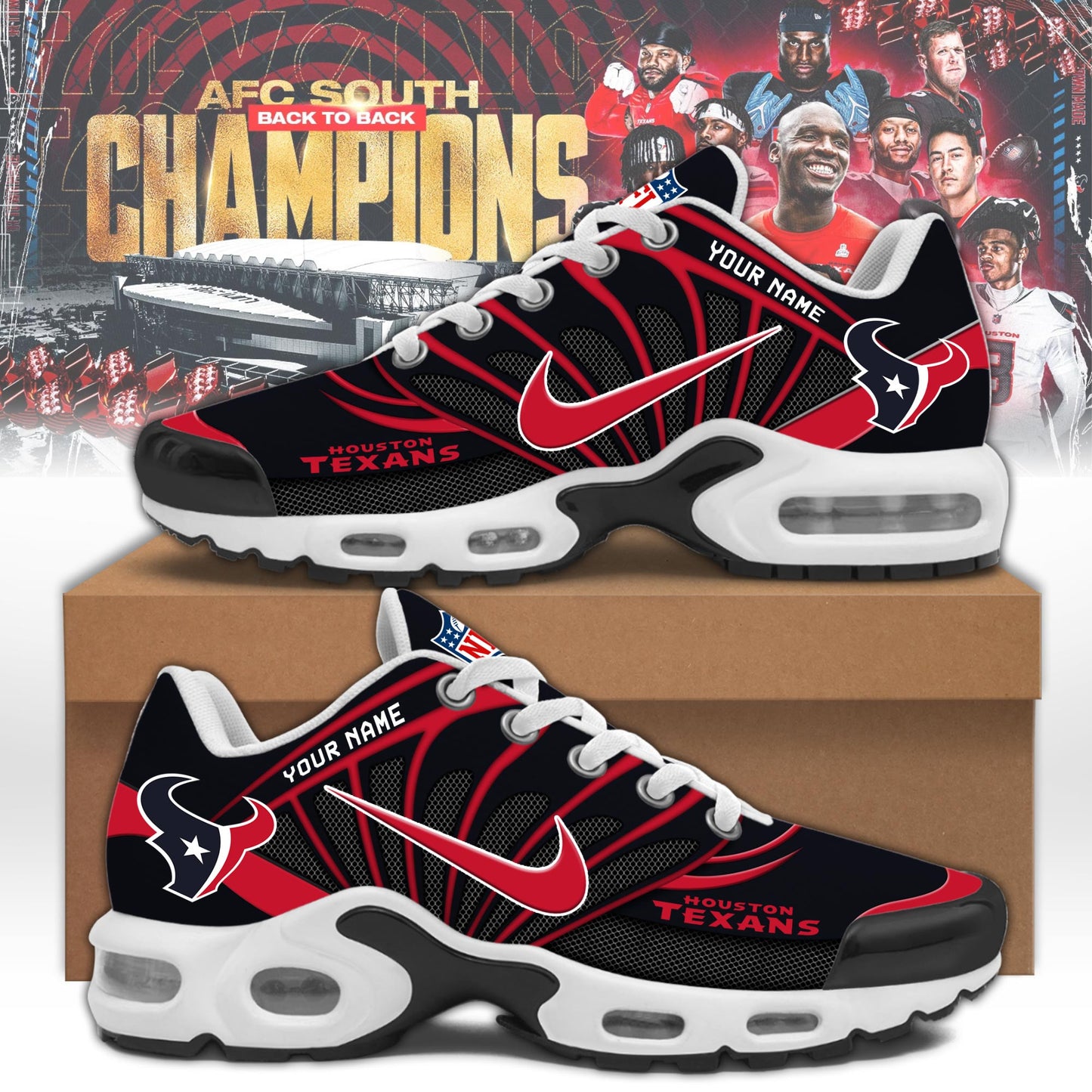 Ideafootwear Houston Texans TN Shoes Sneakers For Men And Women