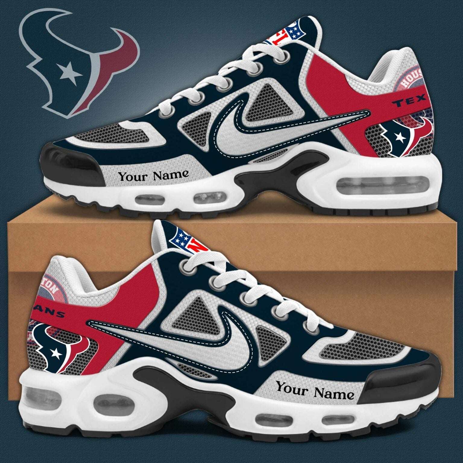 Ideafootwear Houston Texans TN Shoes Sneakers For Men And Women