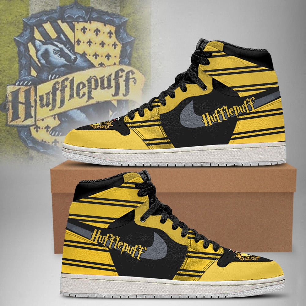 Ideafootwear Hufflepuff Harry Potter AJ1 High Sneakers Shoes For Men And Women