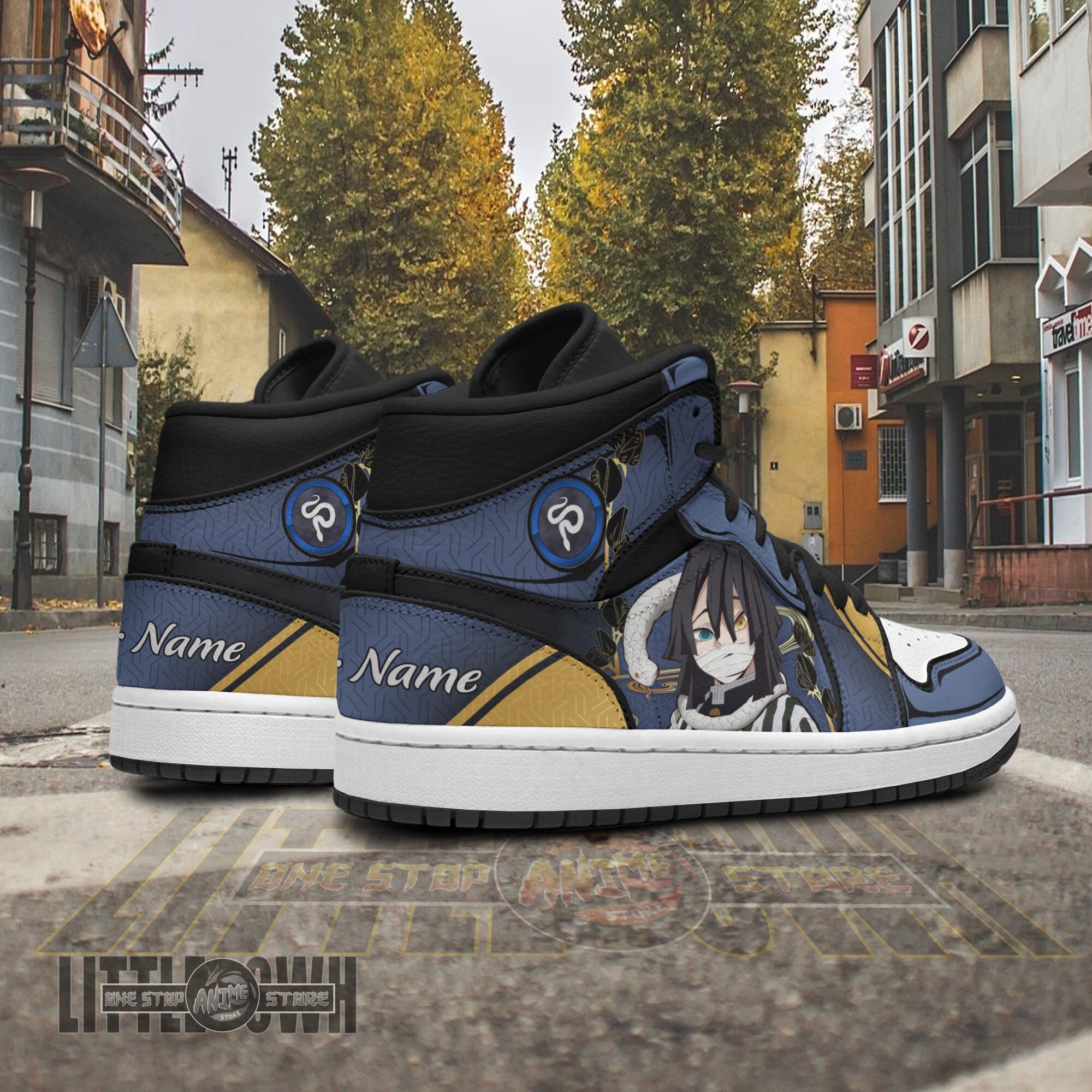 Ideafootwear Iguro Obanai AJ1 High Sneakers Shoes For Men And Women
