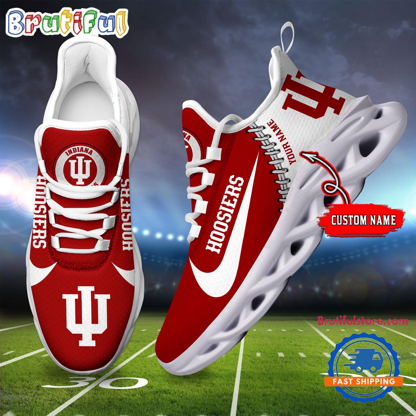 Ideafootwear Indiana Hoosiers Max Soul Shoes Sneakers For Men And Women
