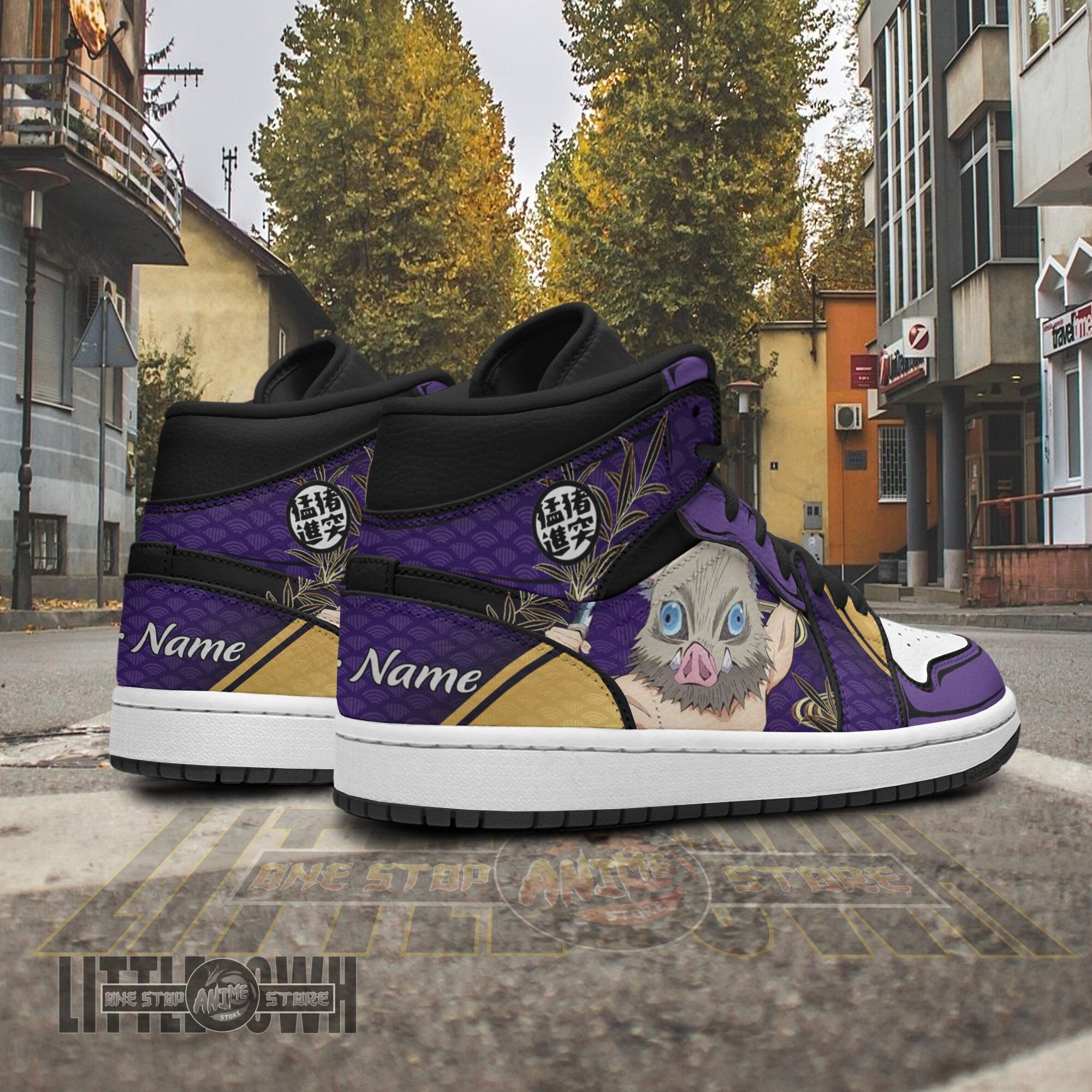 Ideafootwear Inosuke Hashibira AJ1 High Sneakers Shoes For Men And Women
