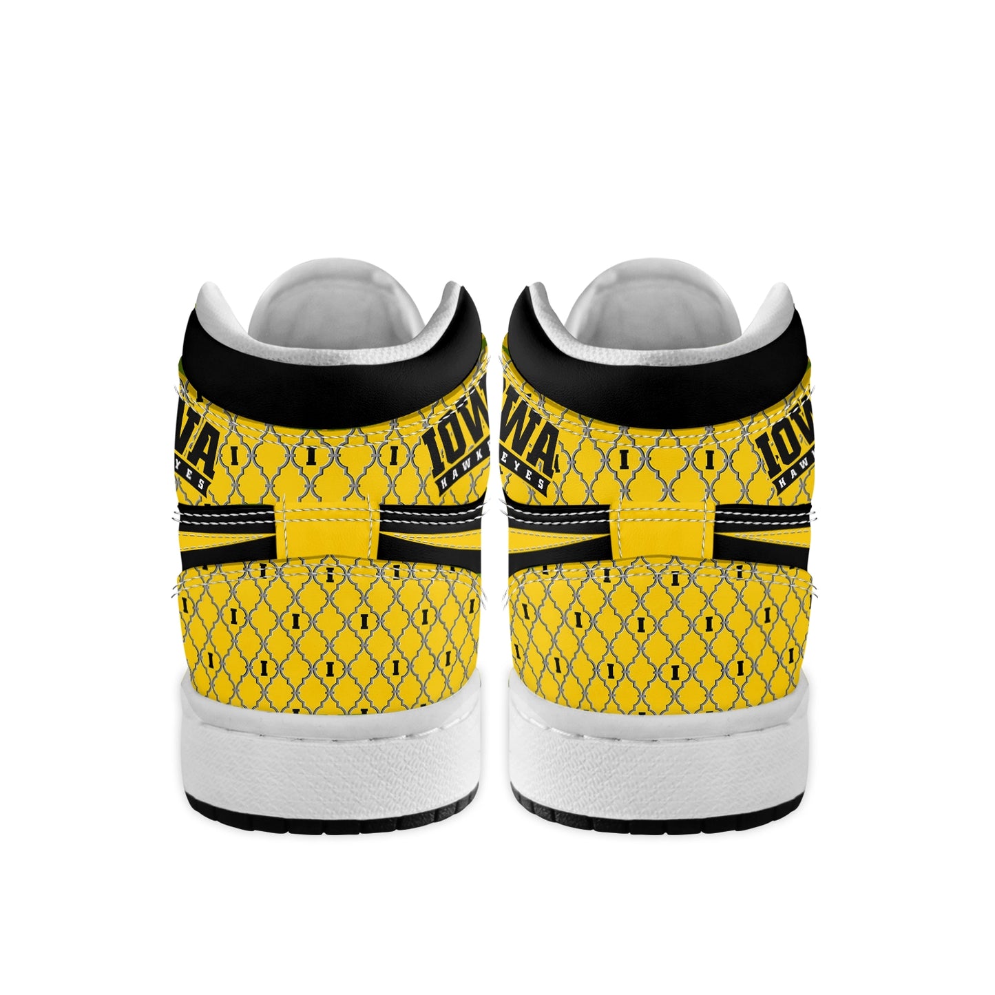Ideafootwear Iowa Hawkeyes AJ1 High Sneakers Shoes For Men And Women