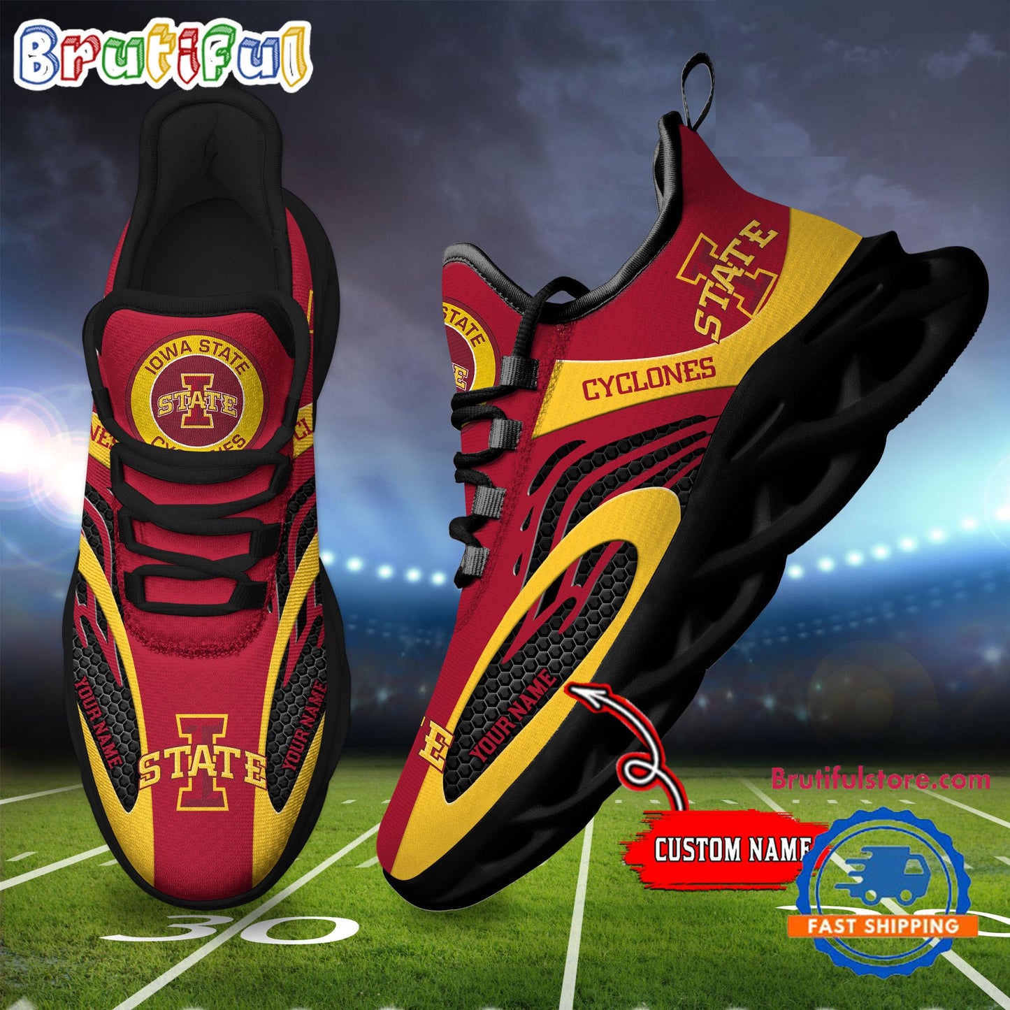 Ideafootwear Iowa State Cyclones Max Soul Shoes Sneakers For Men And Women