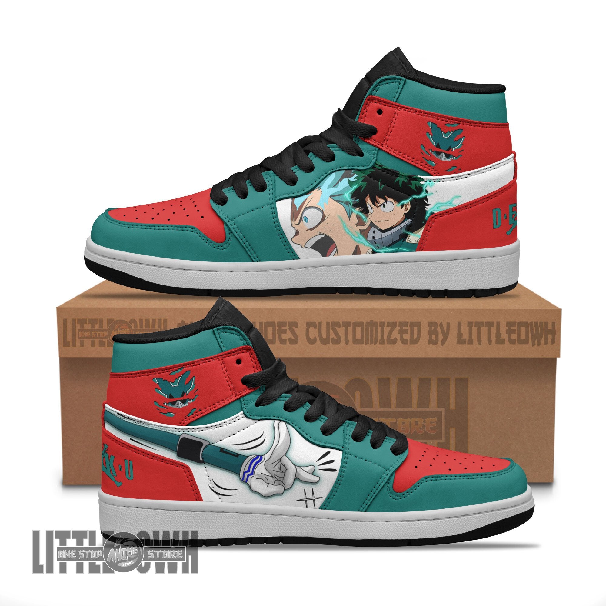 Ideafootwear Izuku Midoriya AJ1 High Sneakers Shoes For Men And Women