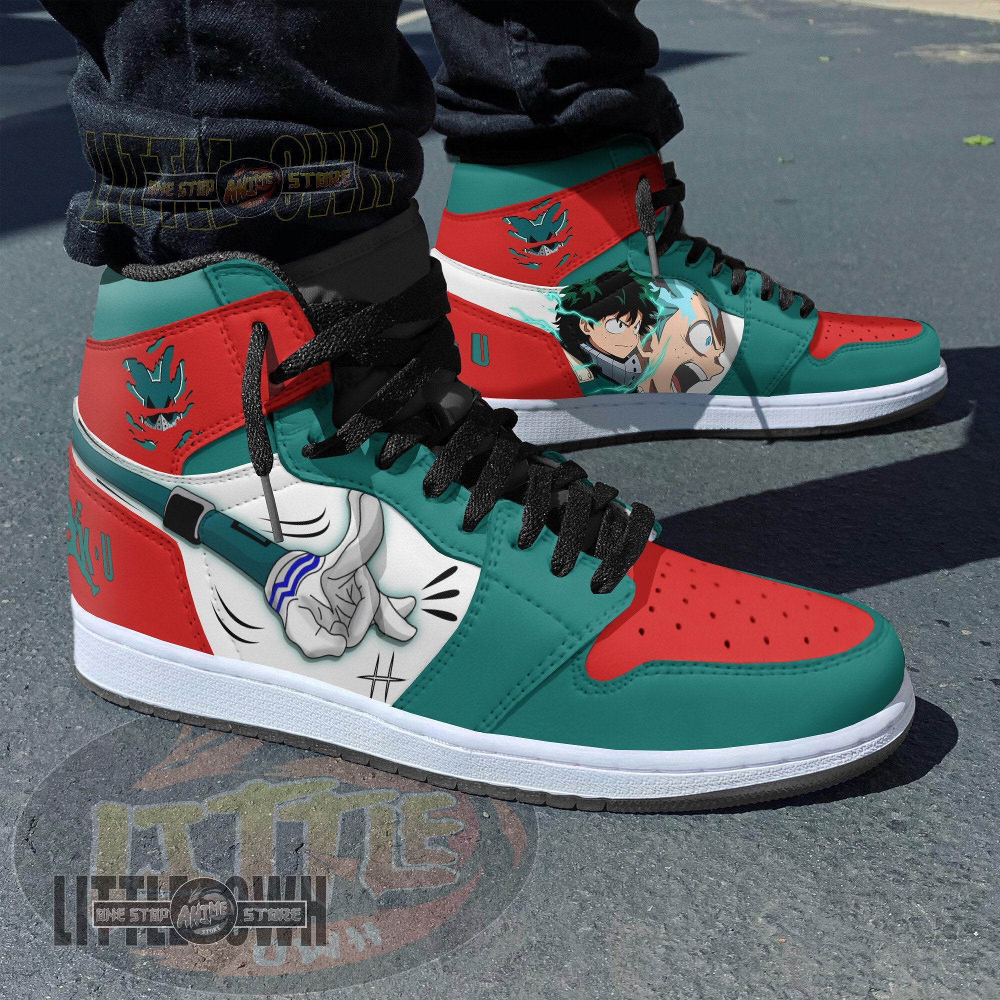Ideafootwear Izuku Midoriya AJ1 High Sneakers Shoes For Men And Women