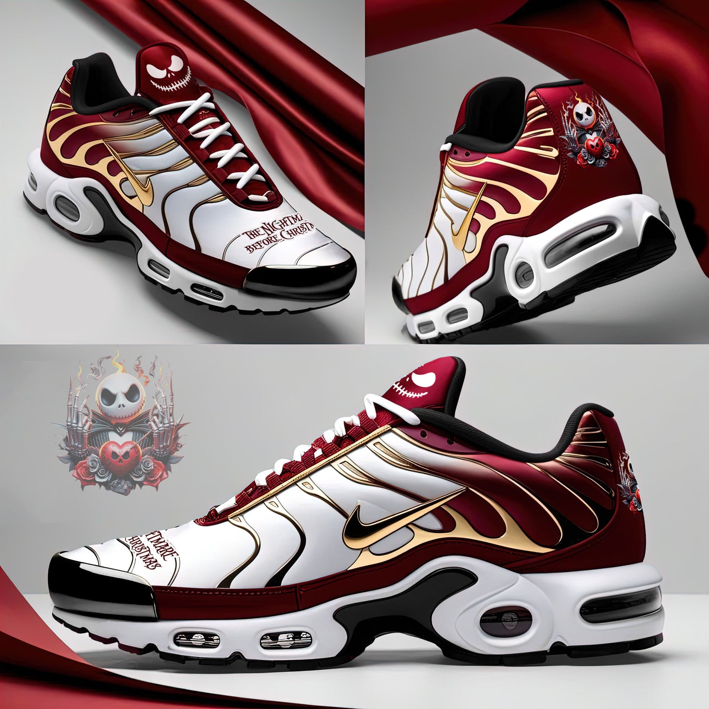 Ideafootwear Jack Skellington TN Shoes Sneakers For Men And Women