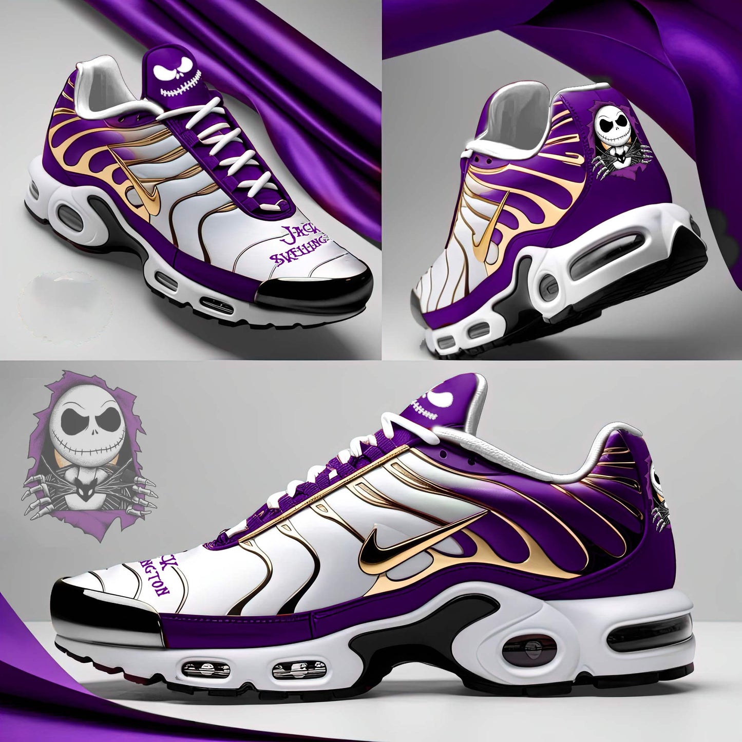 Ideafootwear Jack Skellington TN Shoes Sneakers For Men And Women