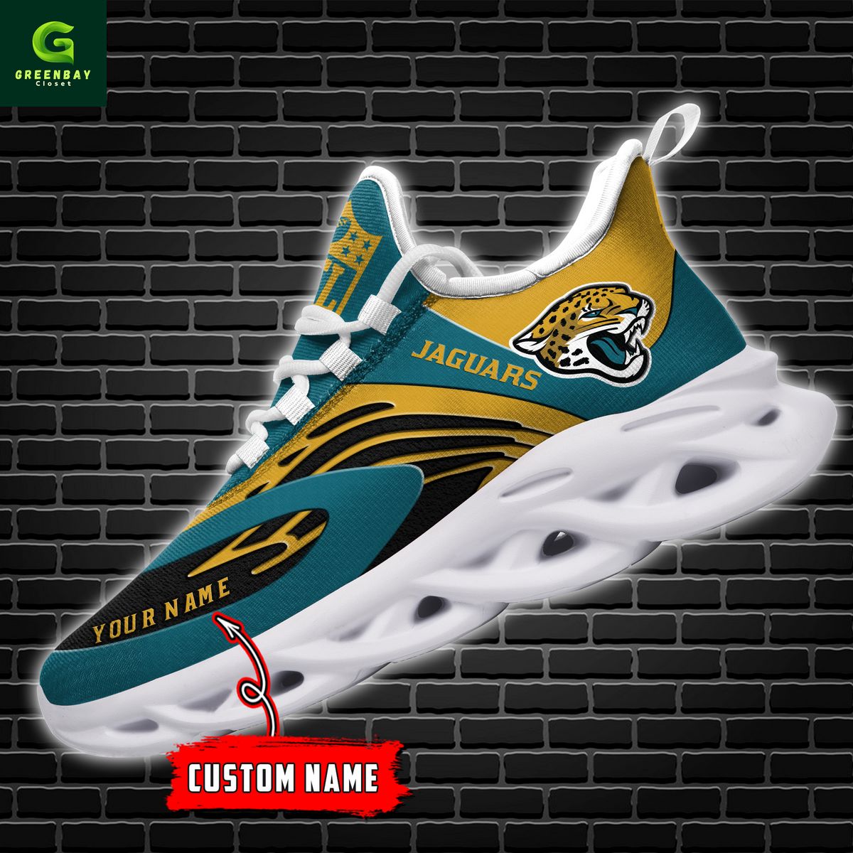 Ideafootwear Jacksonville Jaguars Max Soul Shoes Sneakers For Men And Women