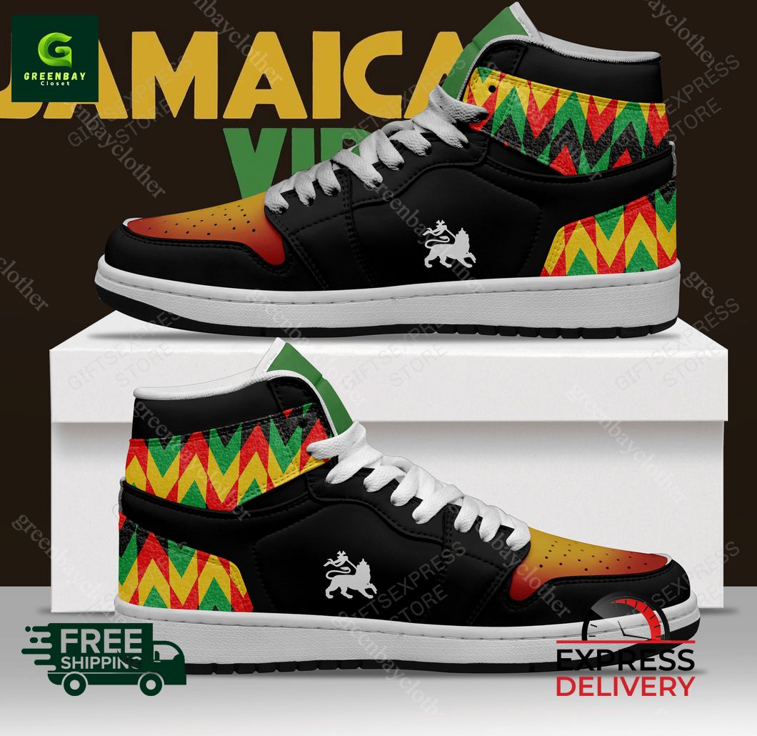 Ideafootwear Jamaica Vibes AJ1 High Sneakers Shoes For Men And Women