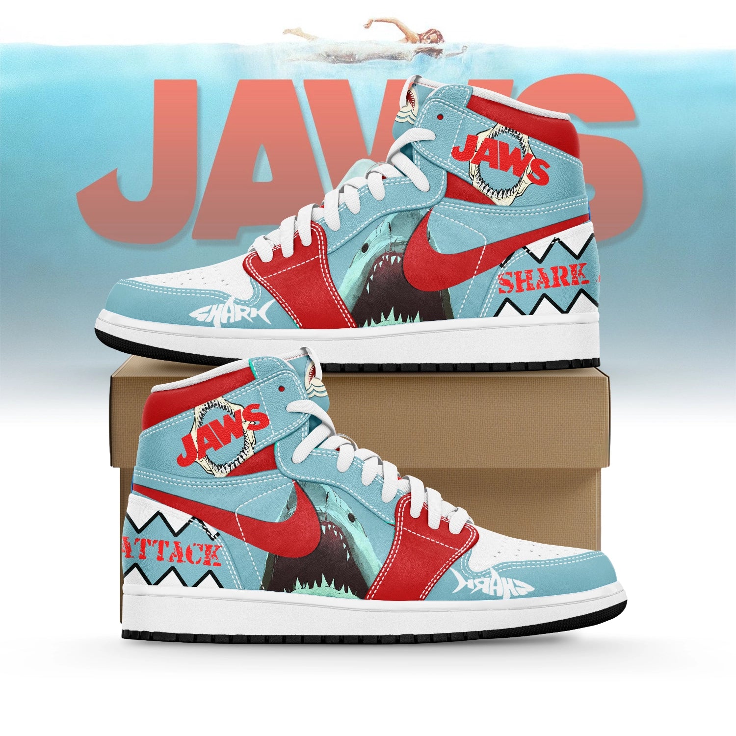 Ideafootwear Jaws AJ1 High Sneakers Shoes For Men And Women