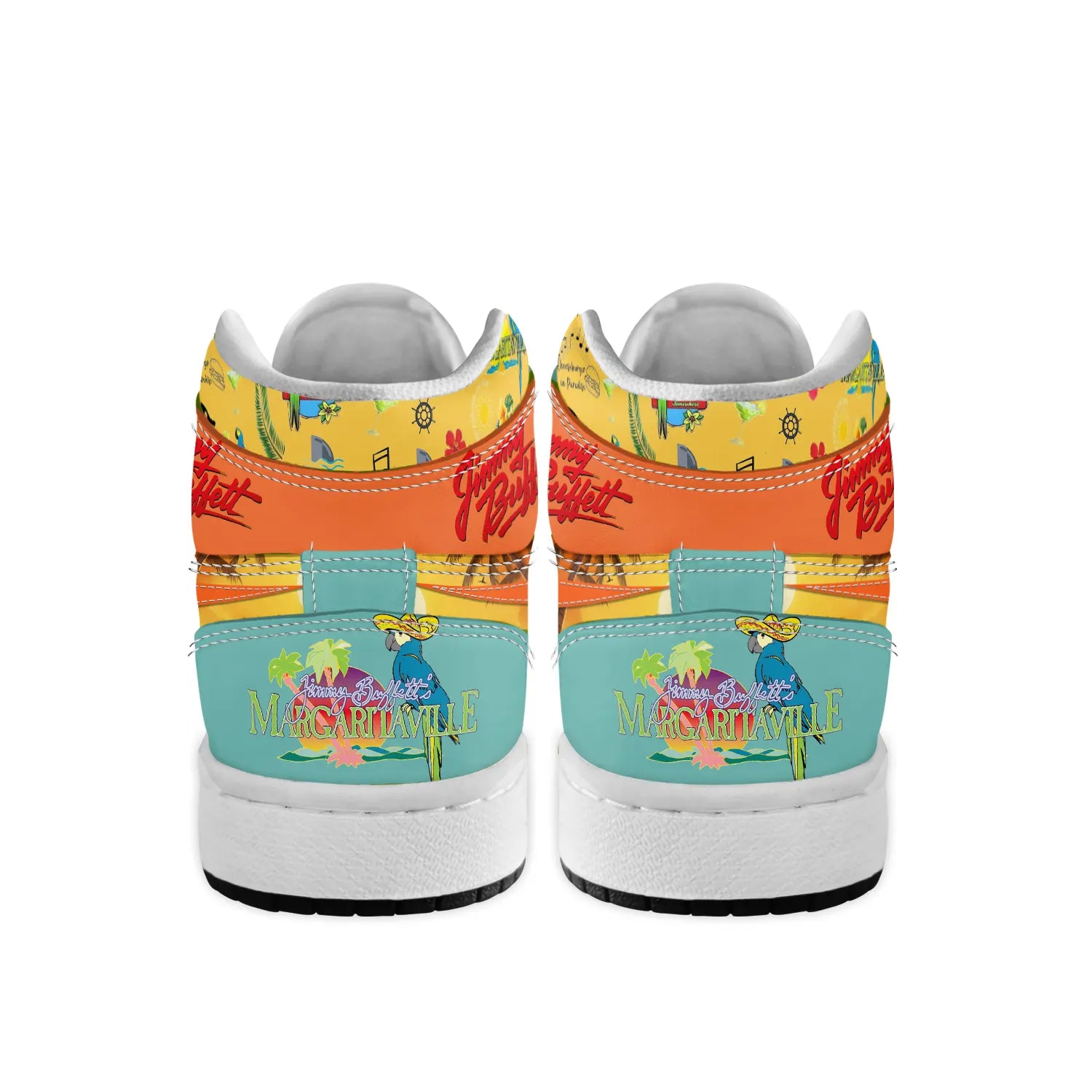 Ideafootwear Jimmy Buffett AJ1 High Sneakers Shoes For Men And Women