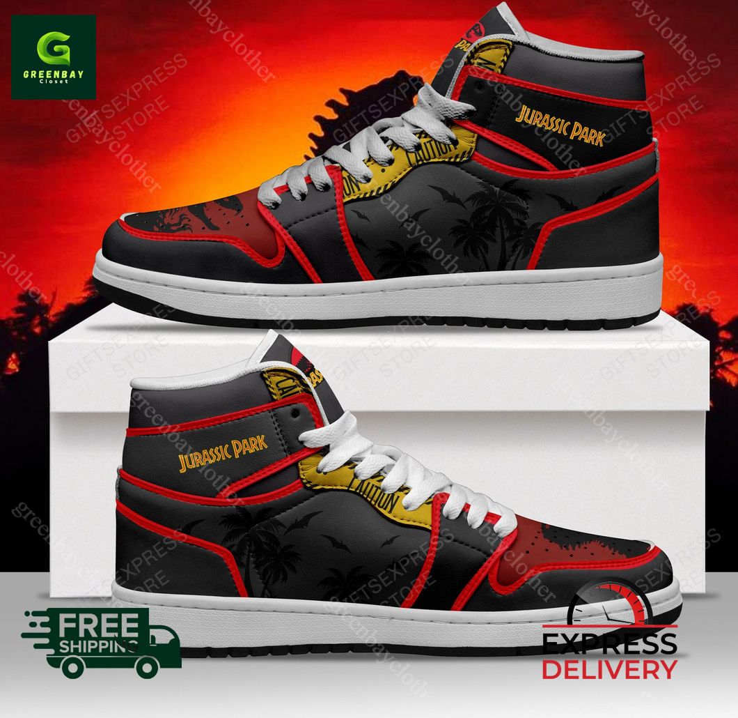 Ideafootwear Jurassic Park AJ1 High Sneakers Shoes For Men And Women