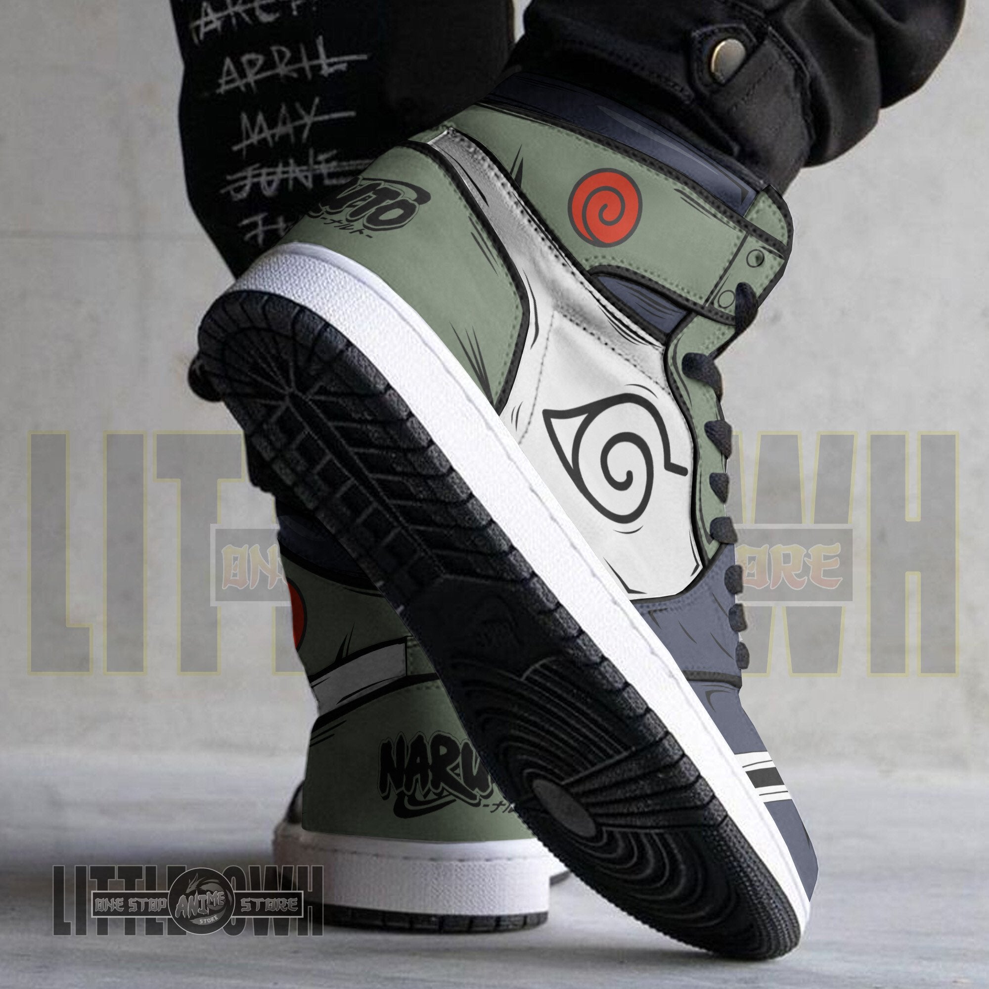Ideafootwear Kakashi Hatake AJ1 High Sneakers Shoes For Men And Women