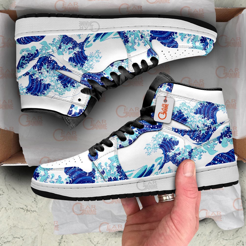 Ideafootwear Kanagawa Great Wave AJ1 High Sneakers Shoes For Men And Women
