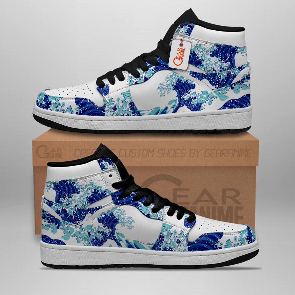 Ideafootwear Kanagawa Great Wave AJ1 High Sneakers Shoes For Men And Women