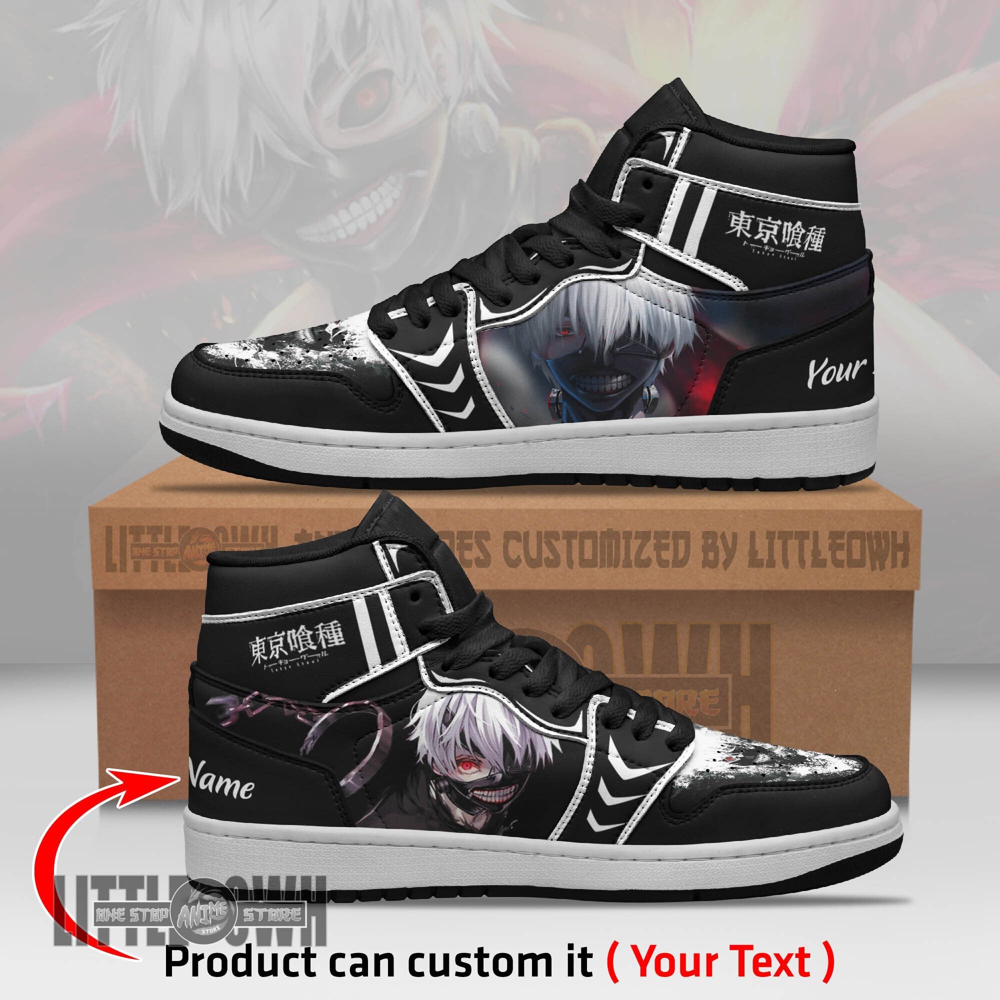 Ideafootwear Kaneki Kakugan AJ1 High Sneakers Shoes For Men And Women