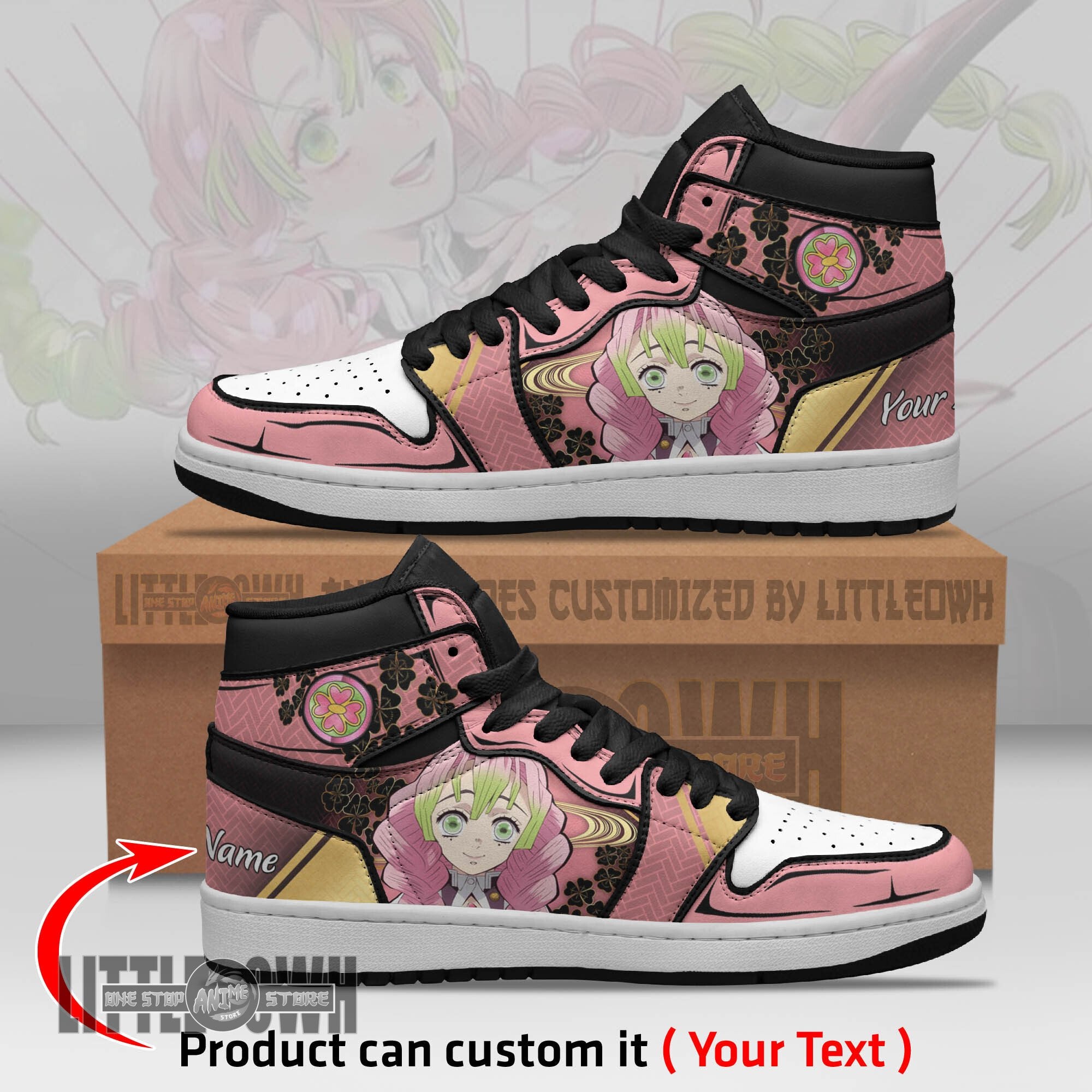 Ideafootwear Kanroji Mitsuri AJ1 High Sneakers Shoes For Men And Women