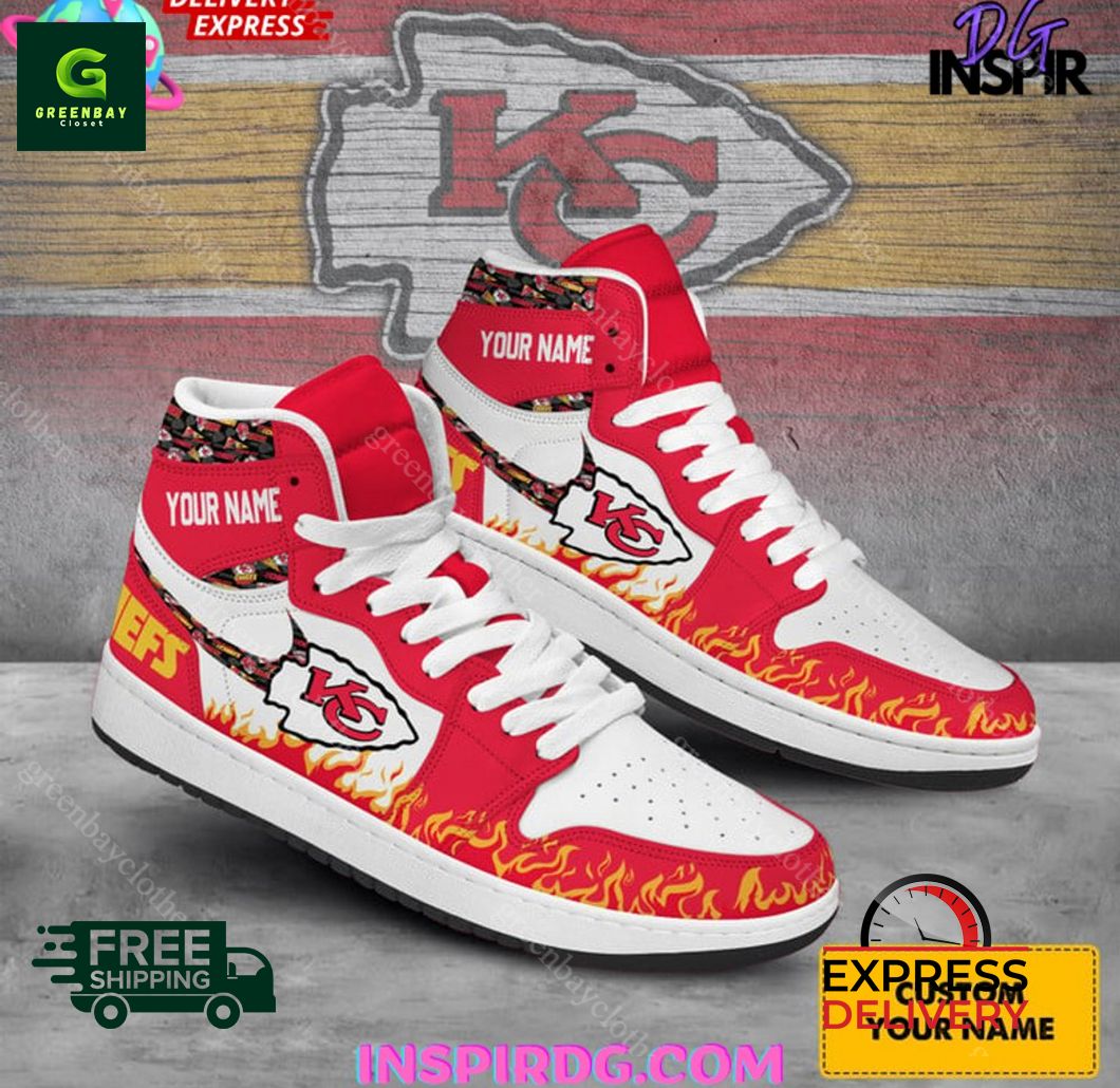 Ideafootwear Kansas City Chiefs AJ1 High Sneakers Shoes For Men And Women