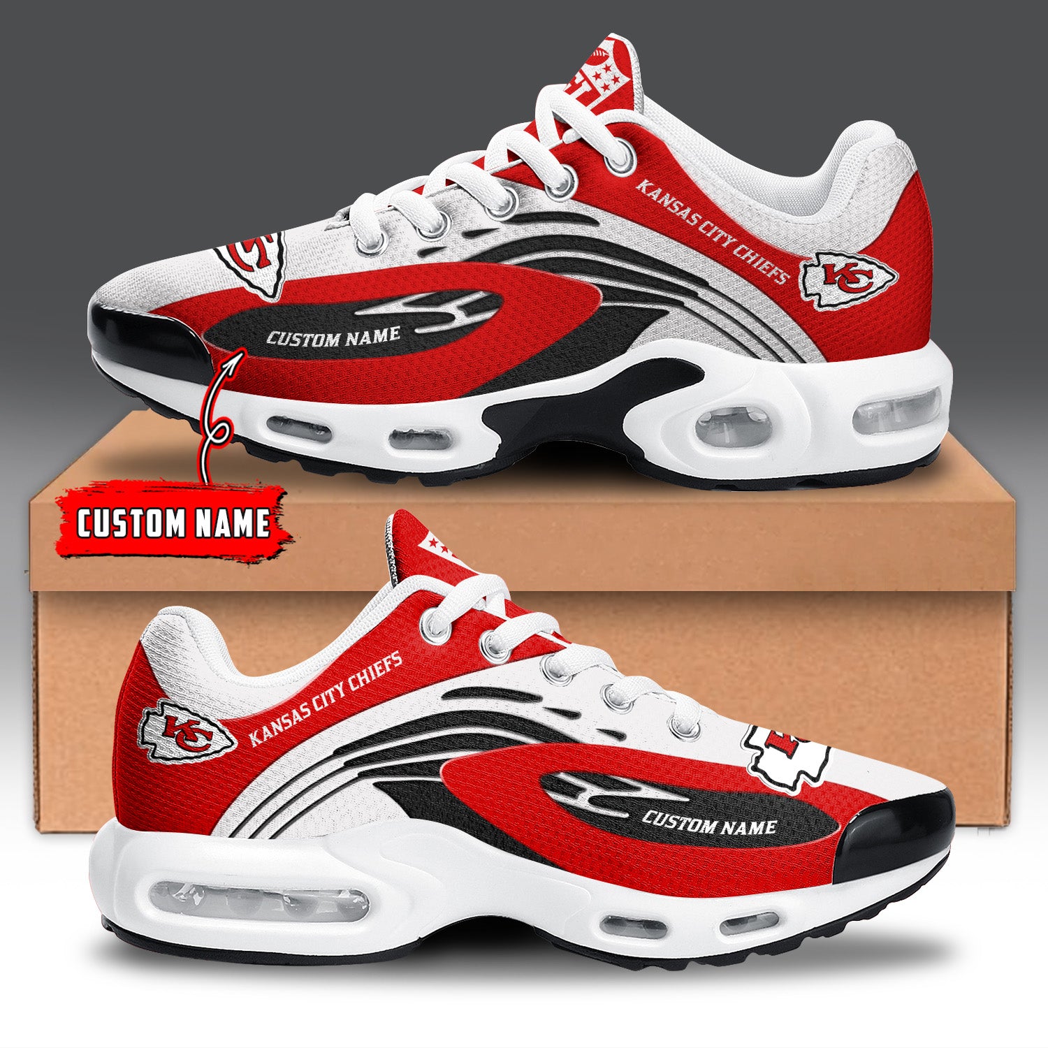 Ideafootwear Kansas City Chiefs TN Shoes Sneakers For Men And Women