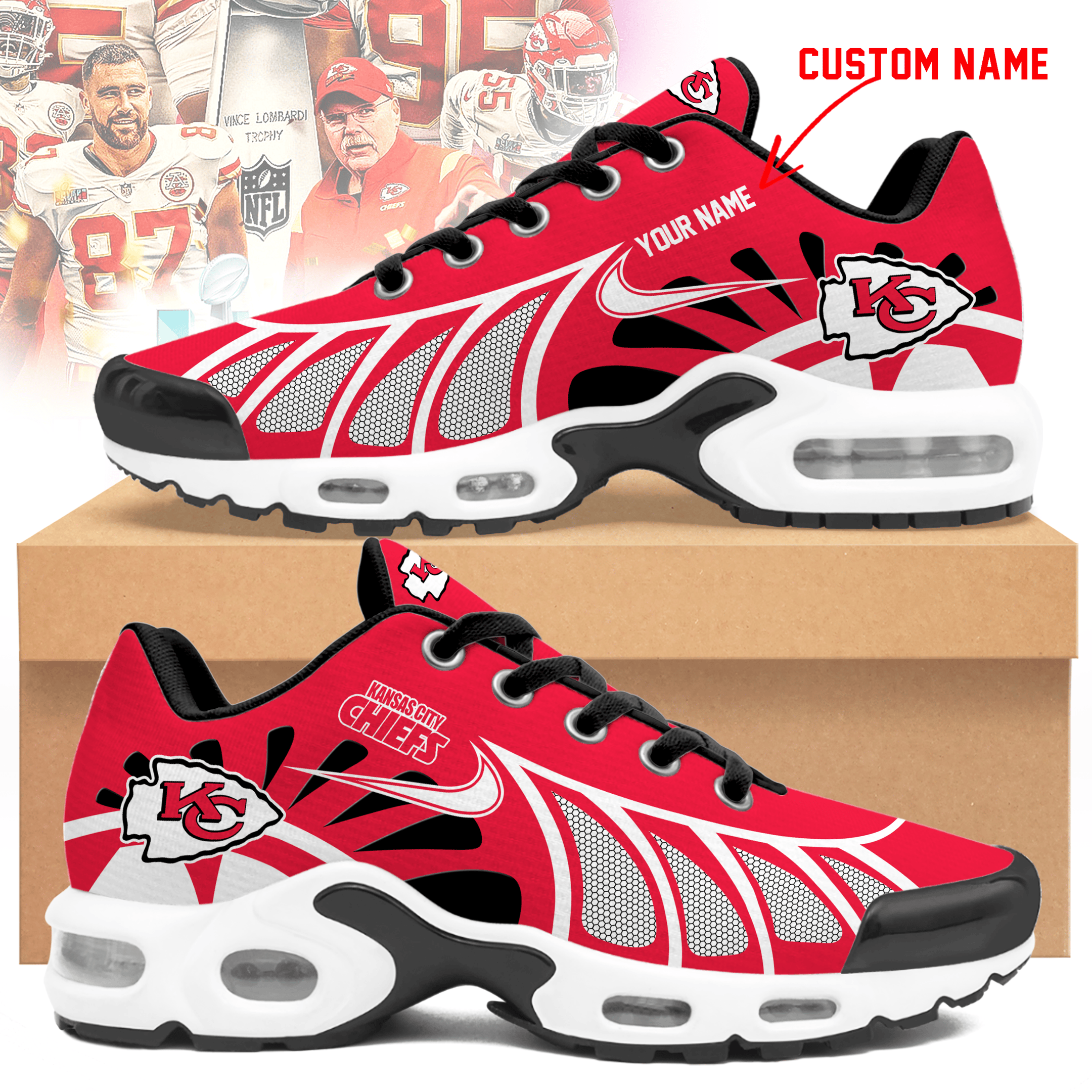 Ideafootwear Kansas City Chiefs TN Shoes Sneakers For Men And Women