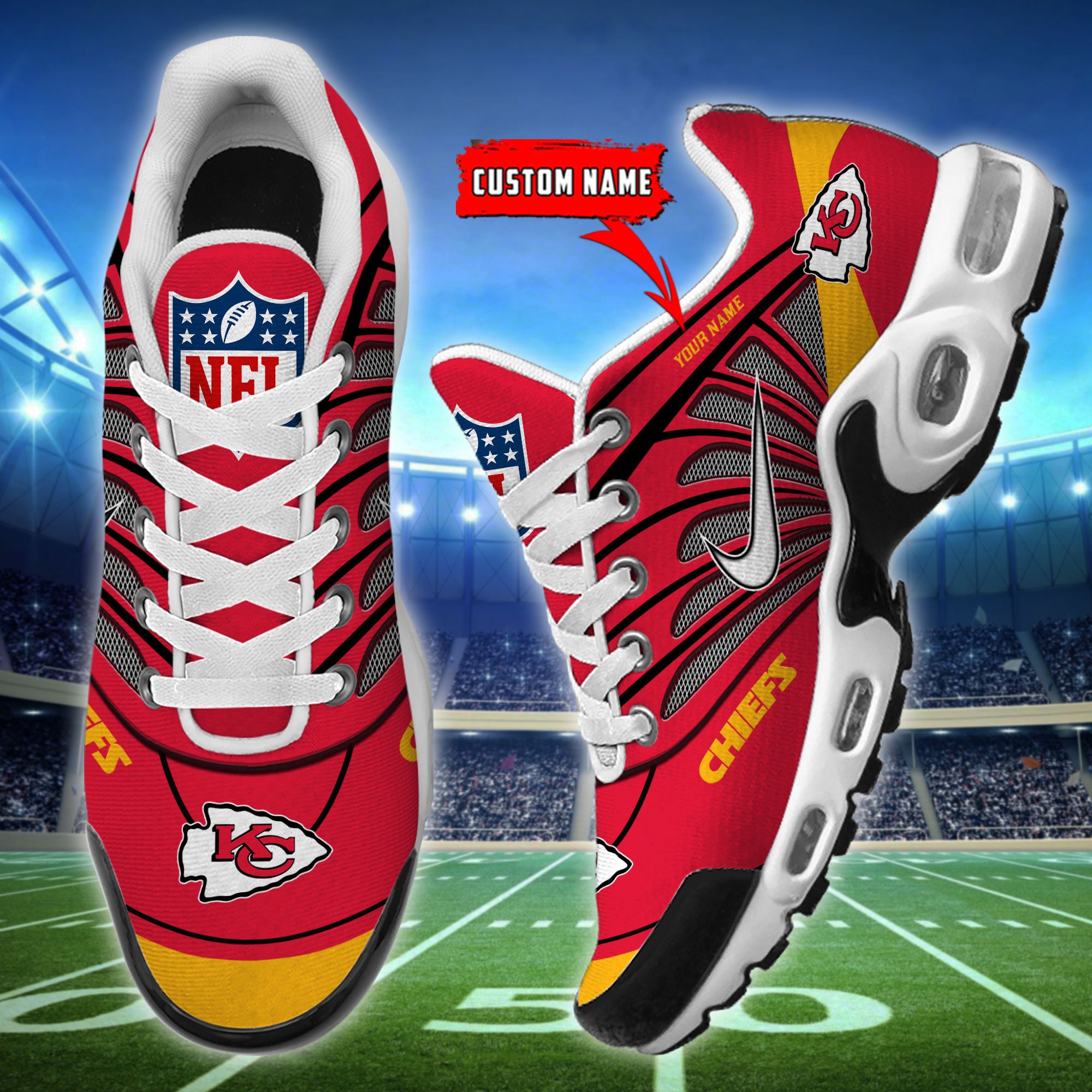 Ideafootwear Kansas City Chiefs TN Shoes Sneakers For Men And Women