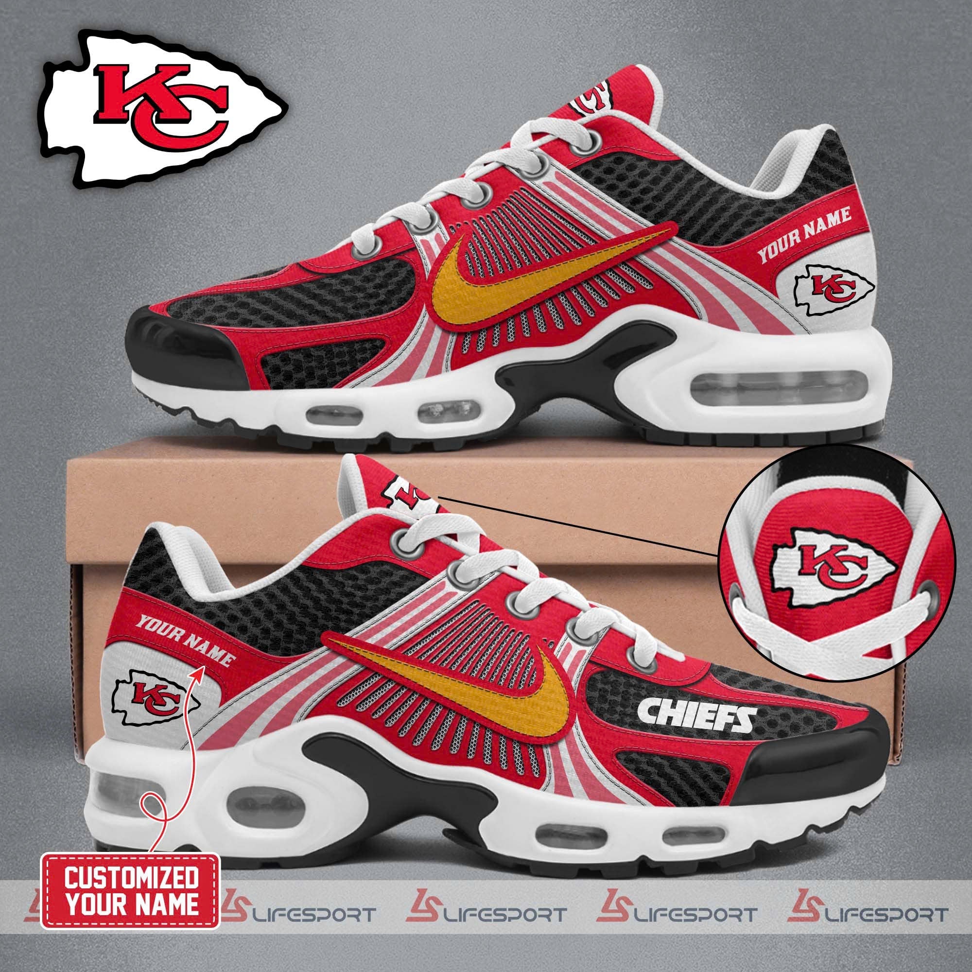 Ideafootwear Kansas City Chiefs TN Shoes Sneakers For Men And Women