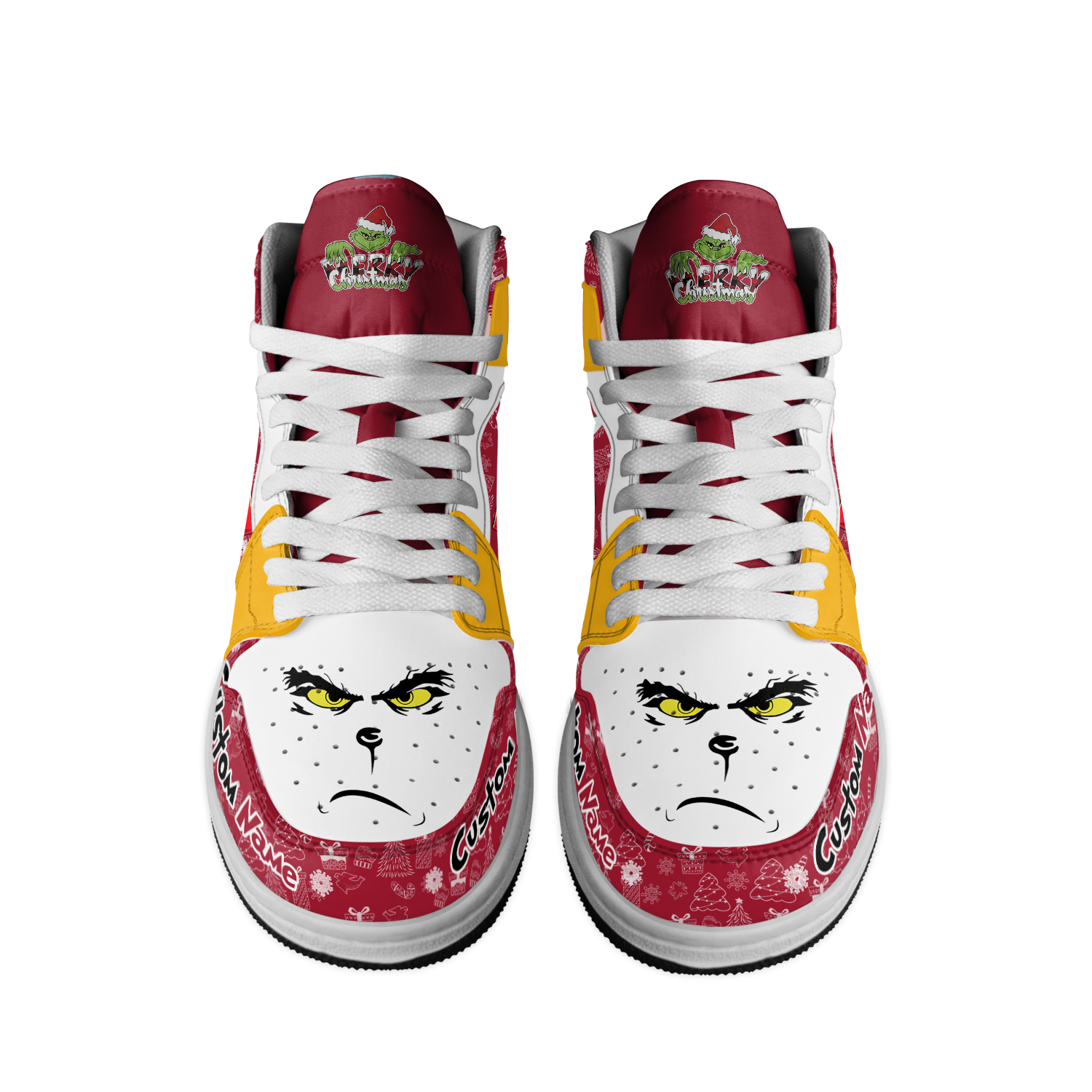 Ideafootwear Kansas City Chiefs x The Grinch x Christmas AJ1 High Sneakers Shoes For Men And Women