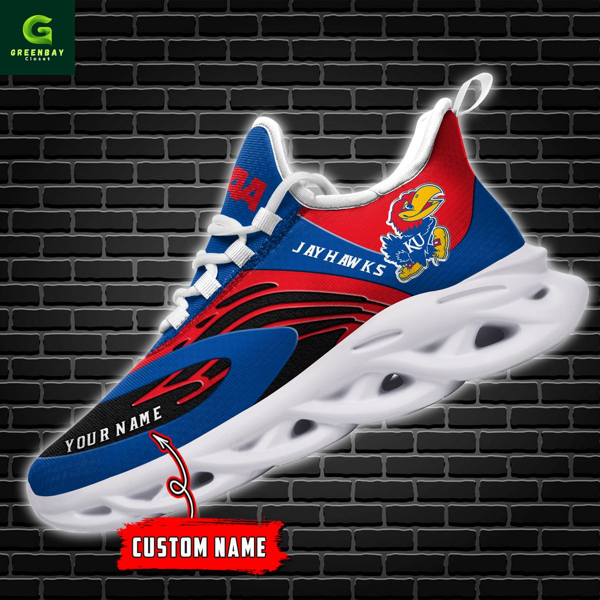 Ideafootwear Kansas Jayhawks Max Soul Shoes Sneakers For Men And Women