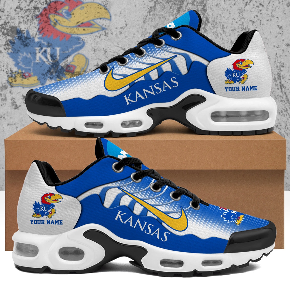 Ideafootwear Kansas Jayhawks TN Shoes Sneakers For Men And Women