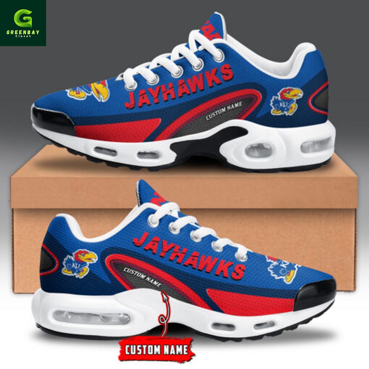 Ideafootwear Kansas Jayhawks TN Shoes Sneakers For Men And Women