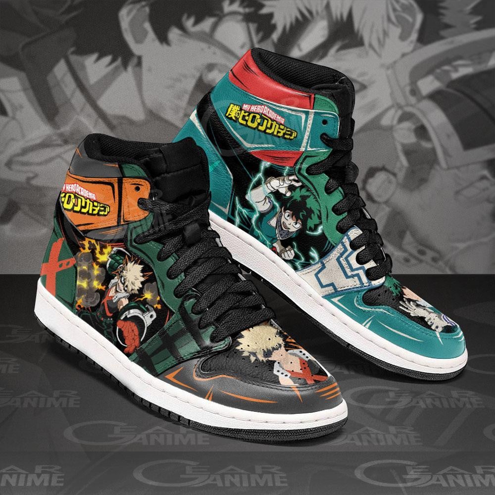 Ideafootwear Katsuki And Deku AJ1 High Sneakers Shoes For Men And Women