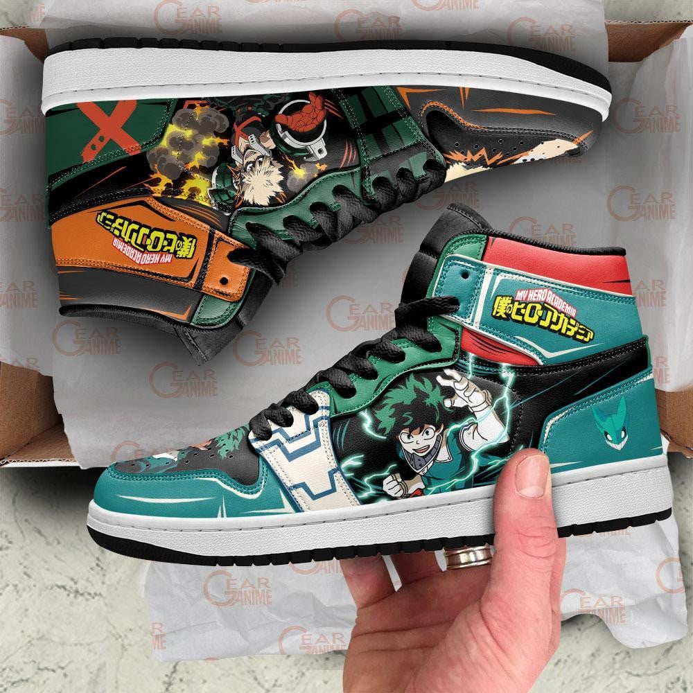 Ideafootwear Katsuki And Deku AJ1 High Sneakers Shoes For Men And Women