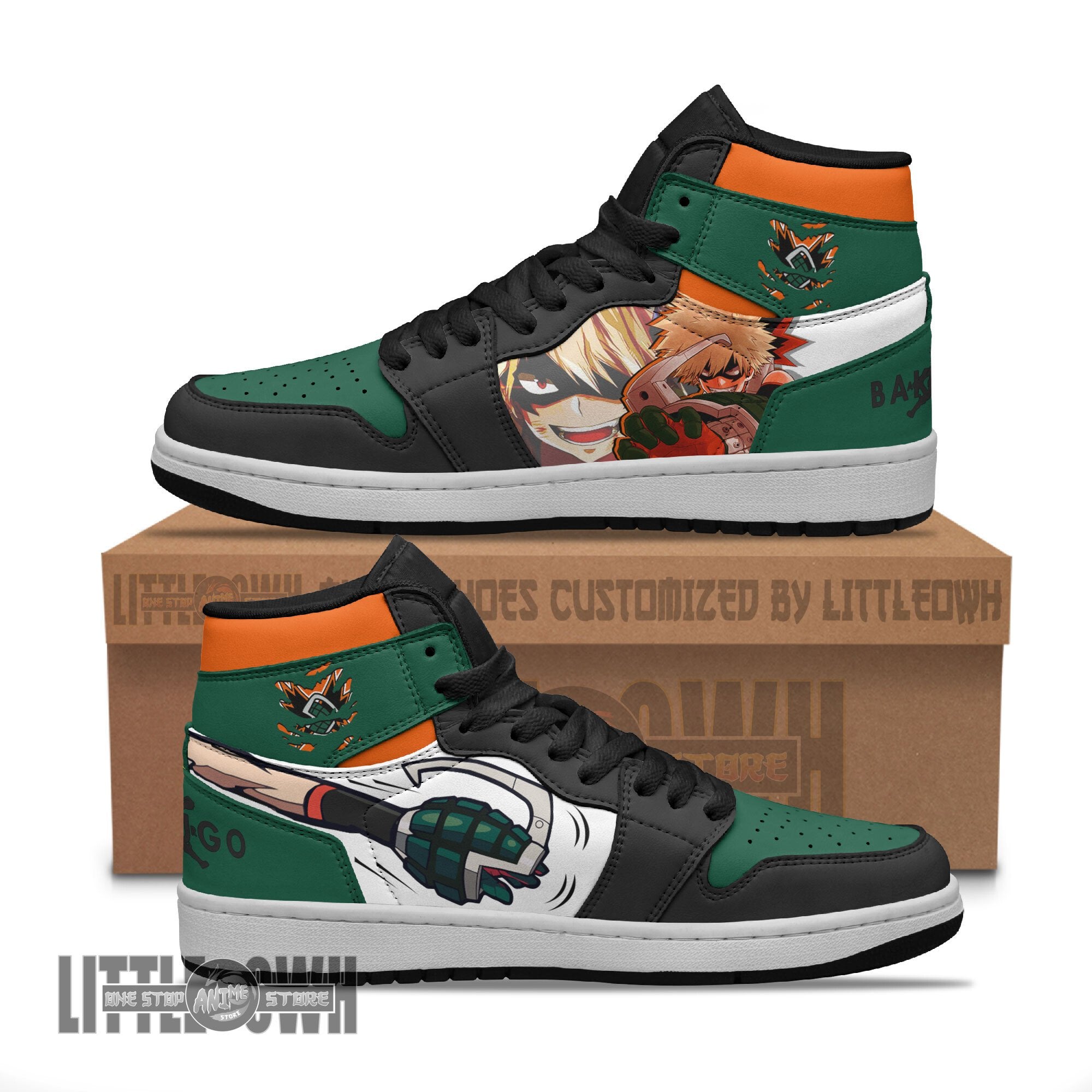 Ideafootwear Katsuki Bakugo AJ1 High Sneakers Shoes For Men And Women