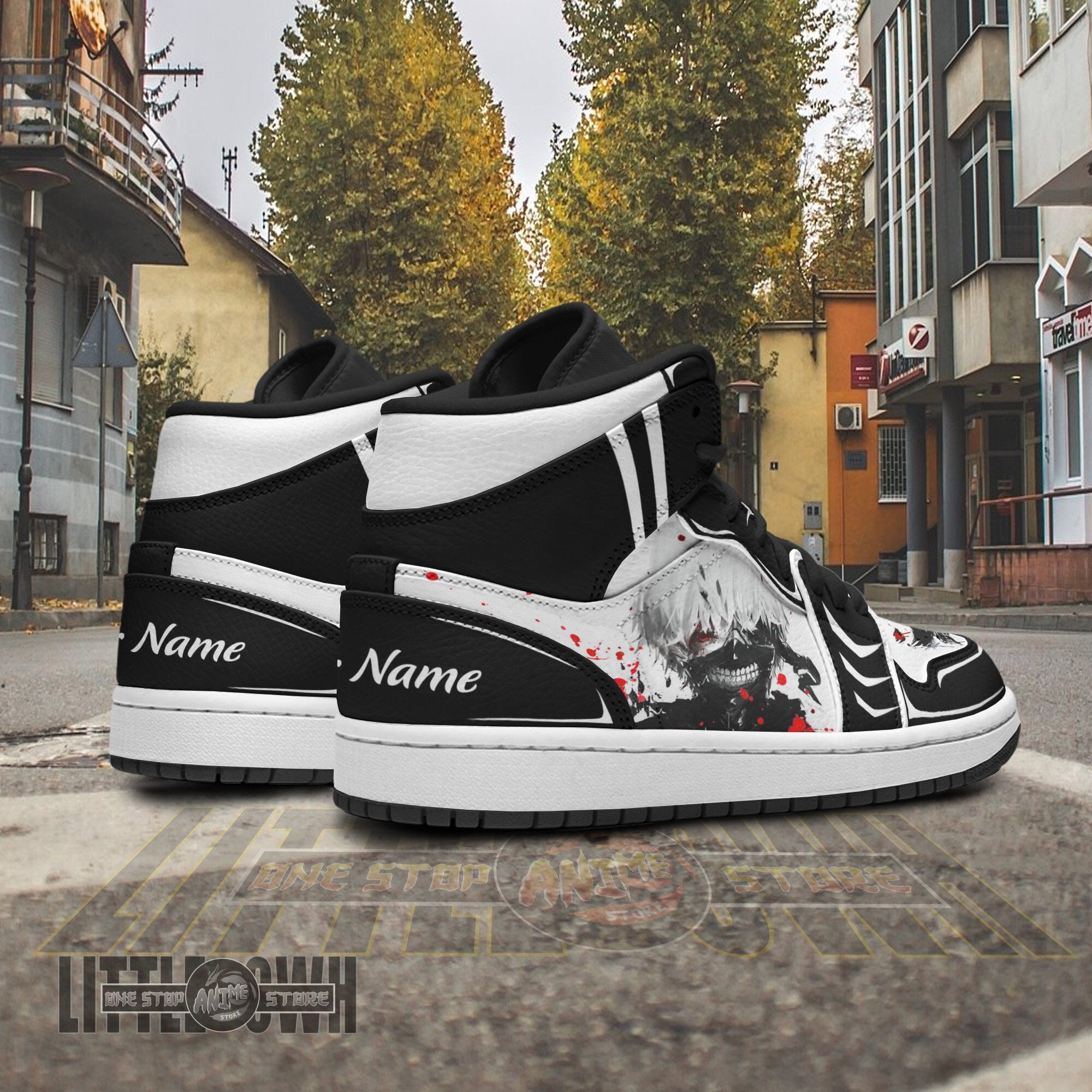 Ideafootwear Ken Kaneki AJ1 High Sneakers Shoes For Men And Women