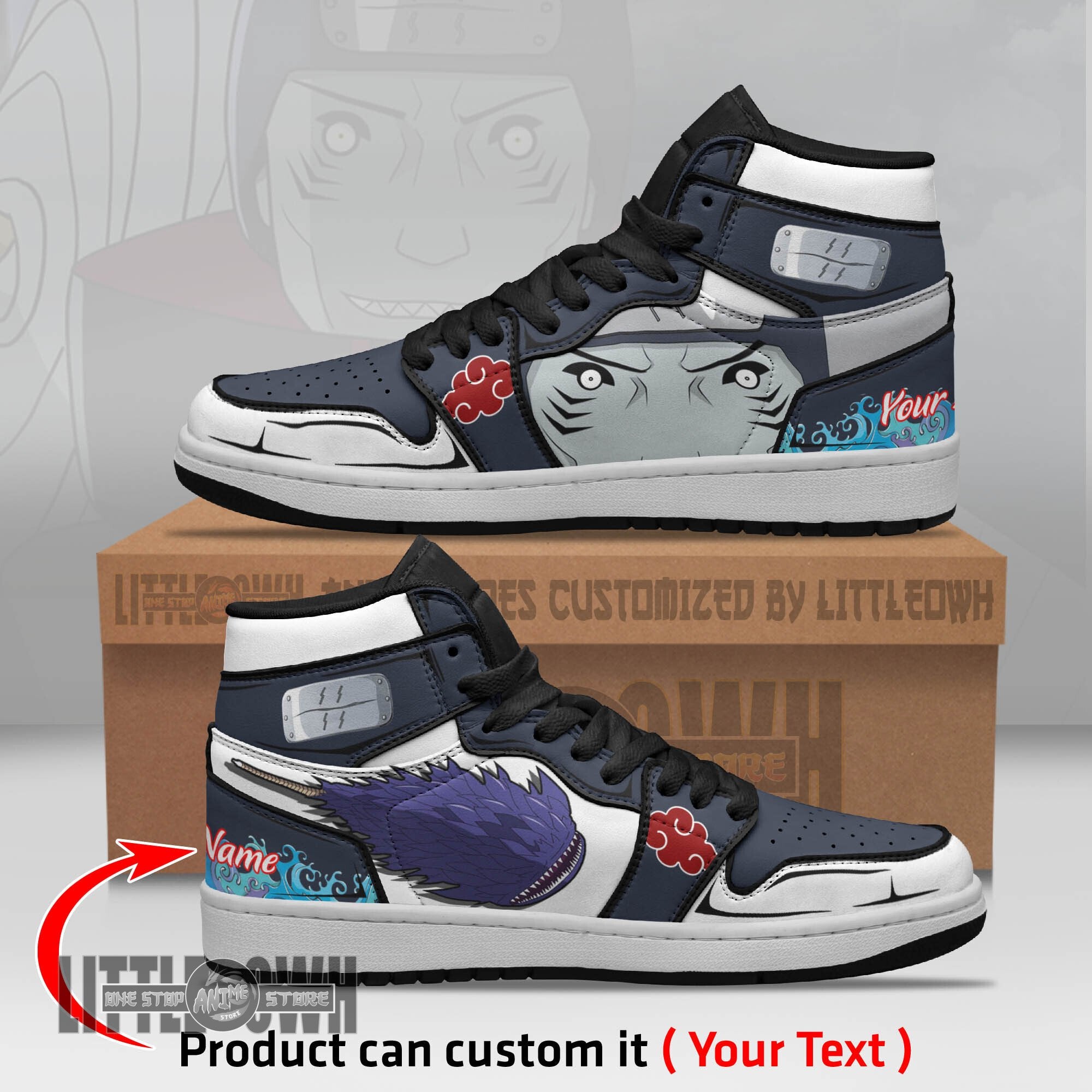 Ideafootwear Kisame Hoshigaki AJ1 High Sneakers Shoes For Men And Women