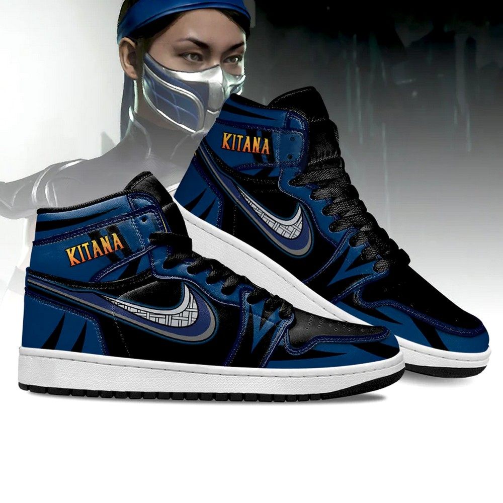 Ideafootwear Kitana Fans Mortal Kombat AJ1 High Sneakers Shoes For Men And Women