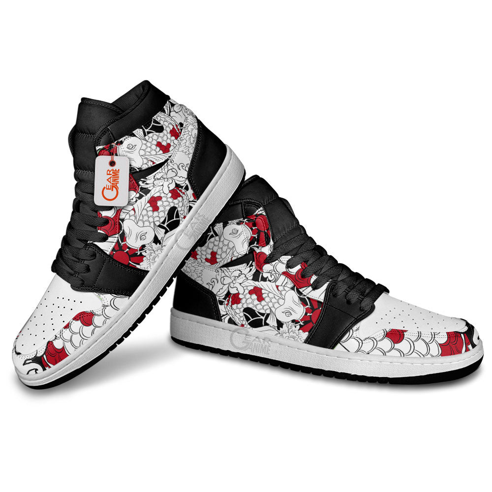 Ideafootwear Koi Fish Tattoo AJ1 High Sneakers Shoes For Men And Women