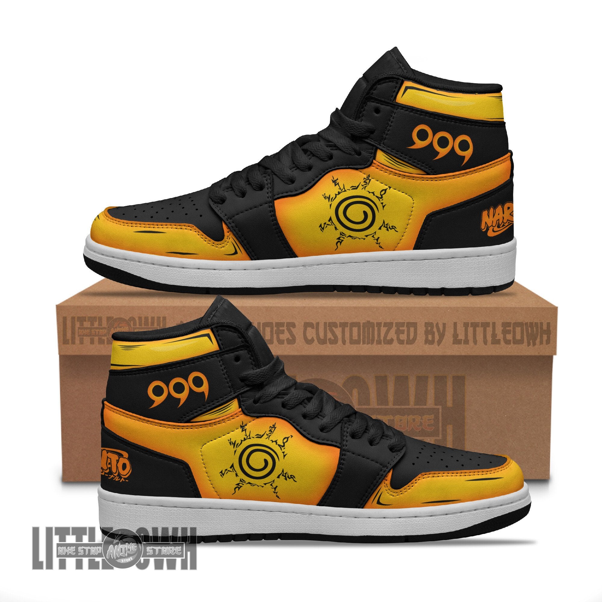 Ideafootwear Kurama Naruto AJ1 High Sneakers Shoes For Men And Women