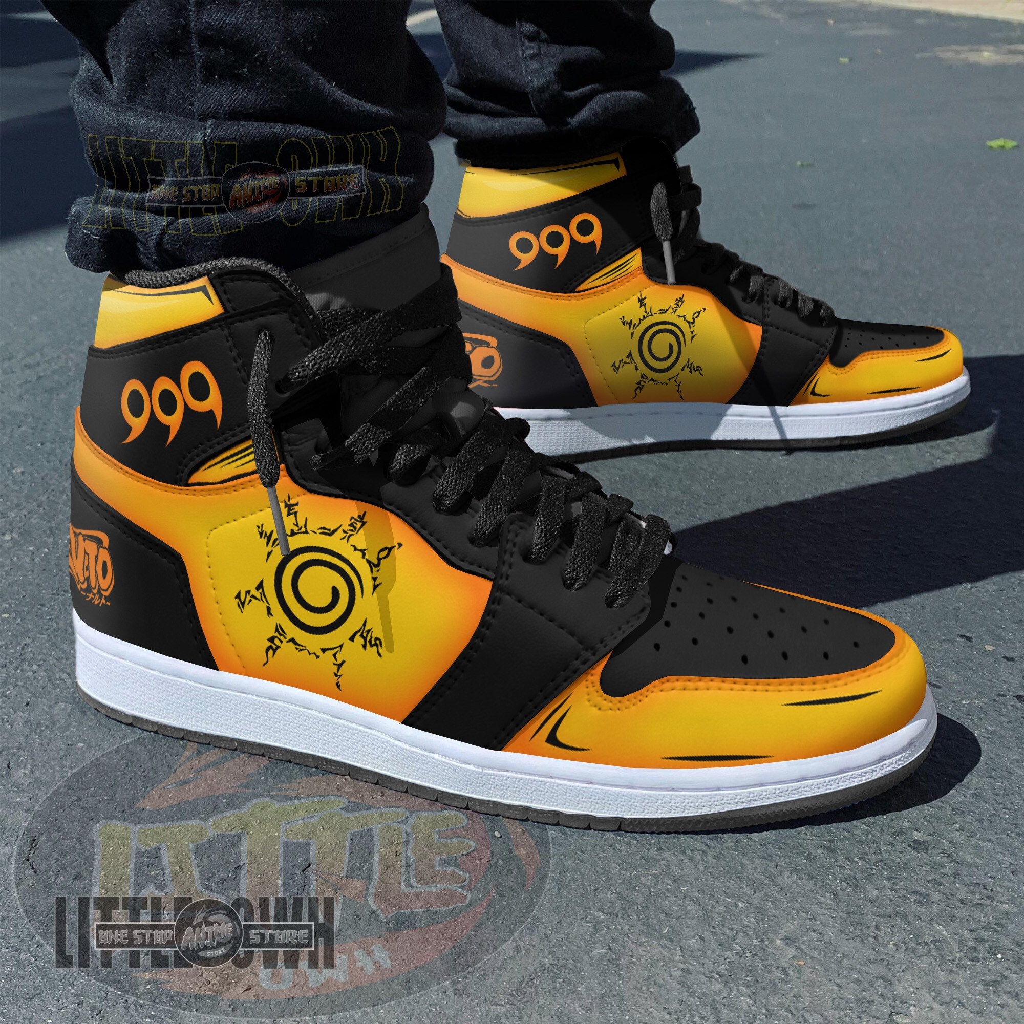 Ideafootwear Kurama Naruto AJ1 High Sneakers Shoes For Men And Women