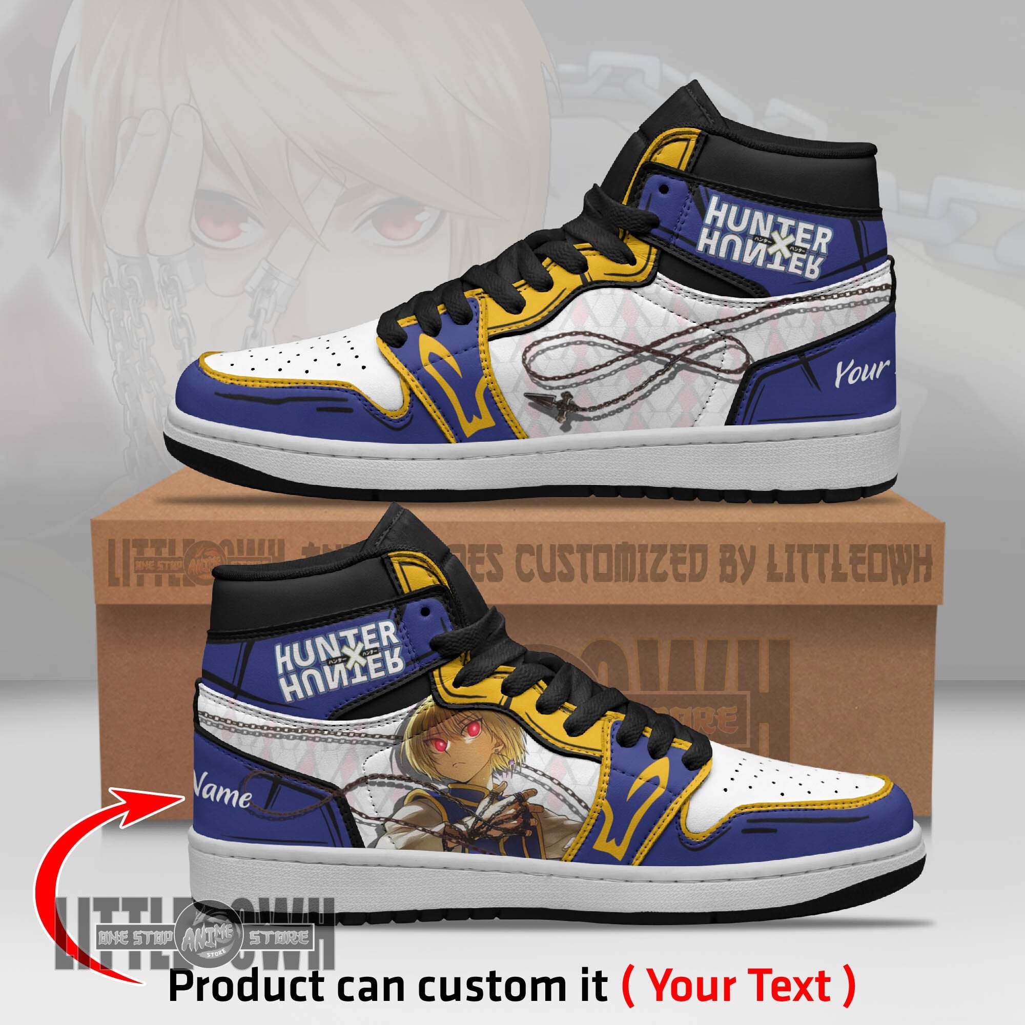 Ideafootwear Kurapika AJ1 High Sneakers Shoes For Men And Women