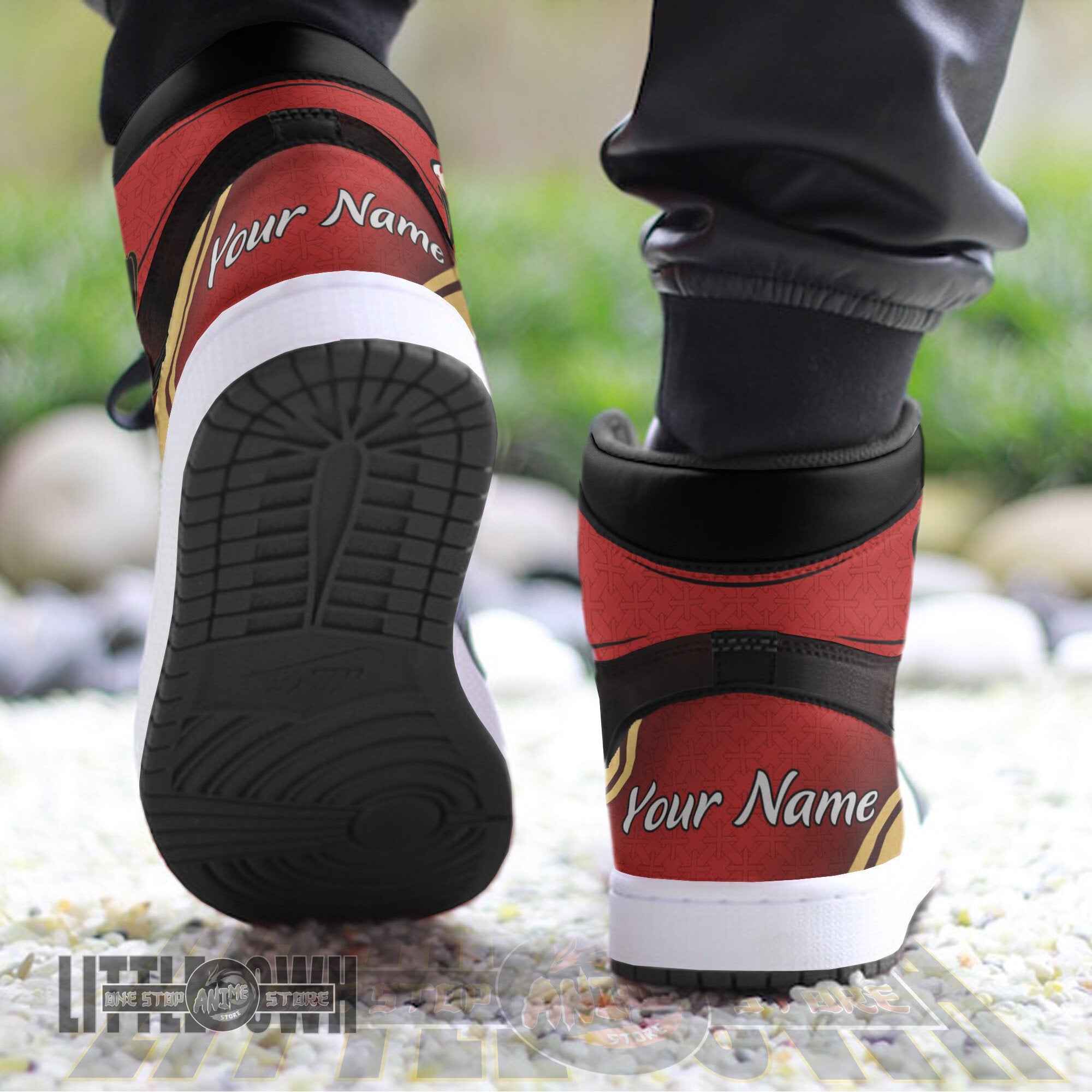 Ideafootwear Kyojuro Rengoku AJ1 High Sneakers Shoes For Men And Women