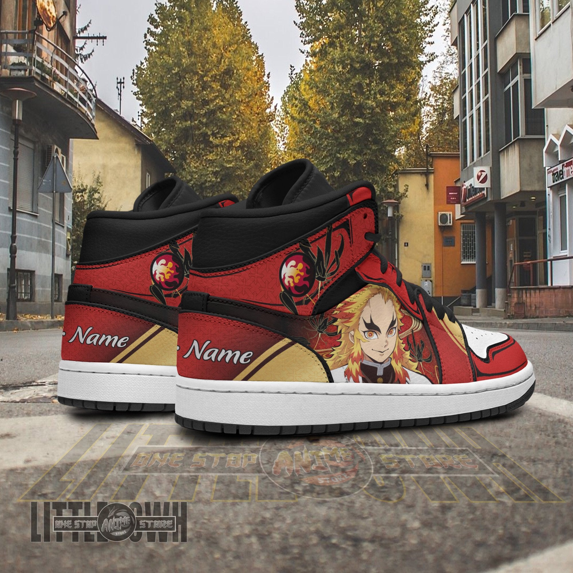 Ideafootwear Kyojuro Rengoku AJ1 High Sneakers Shoes For Men And Women