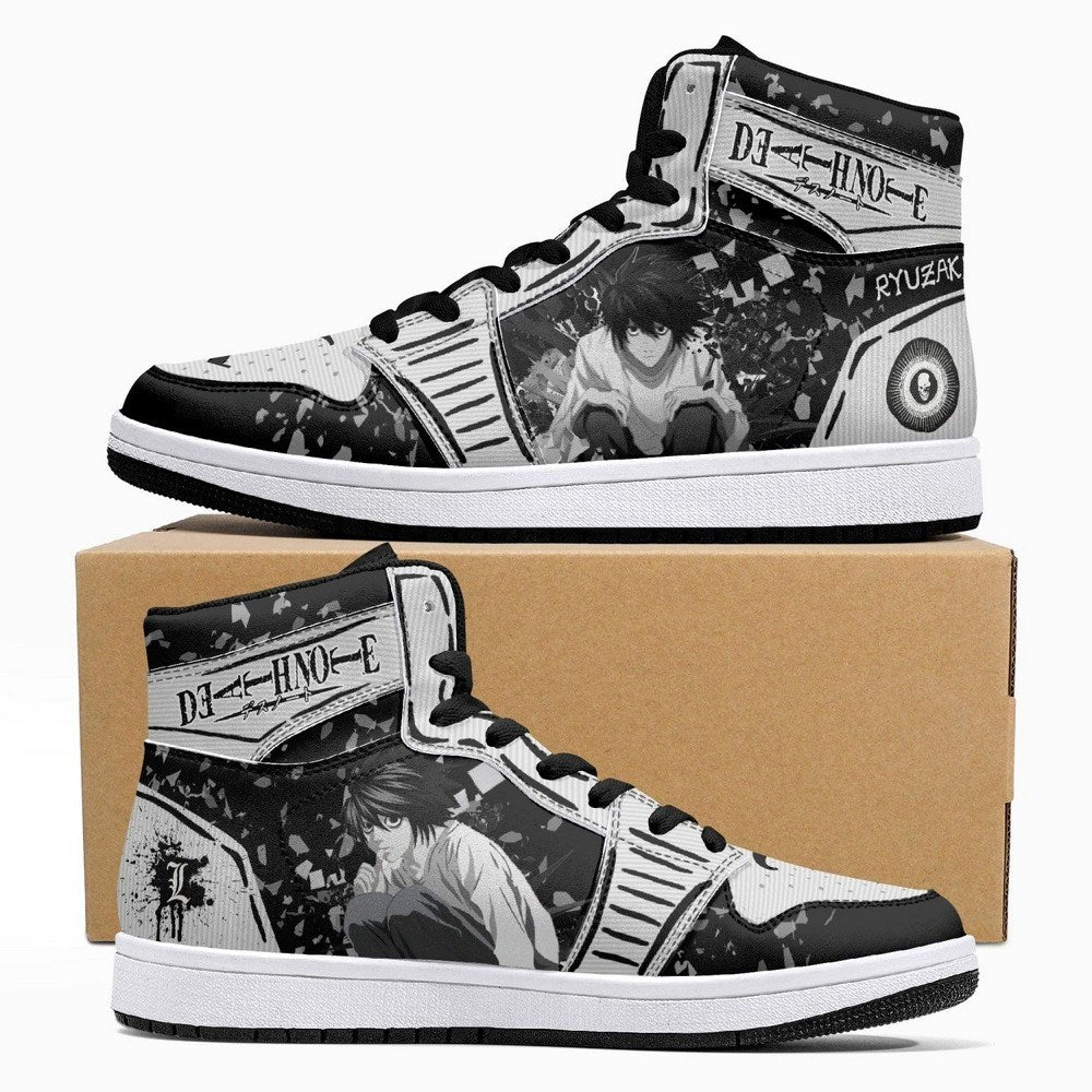 Ideafootwear L Lawliet Ryuzaki Desu N?to AJ1 High Sneakers Shoes For Men And Women