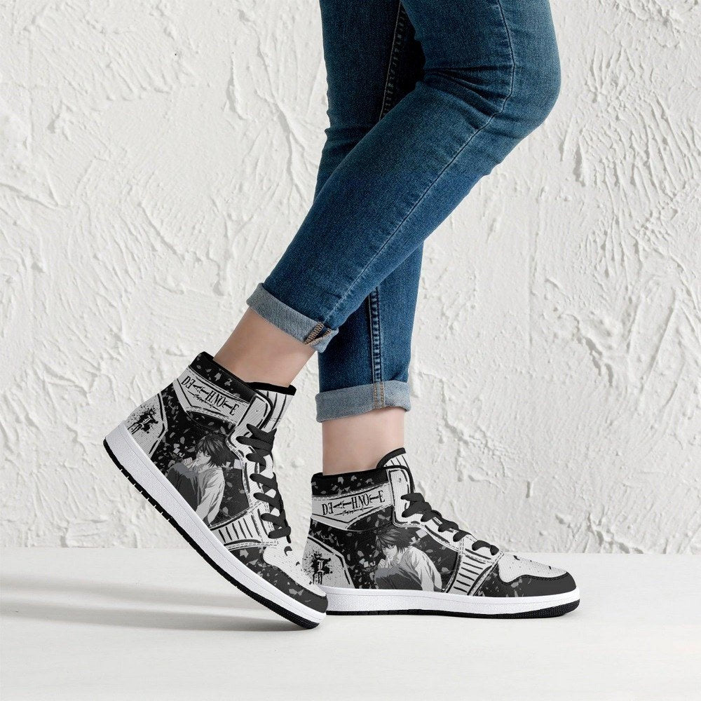 Ideafootwear L Lawliet Ryuzaki Desu N?to AJ1 High Sneakers Shoes For Men And Women