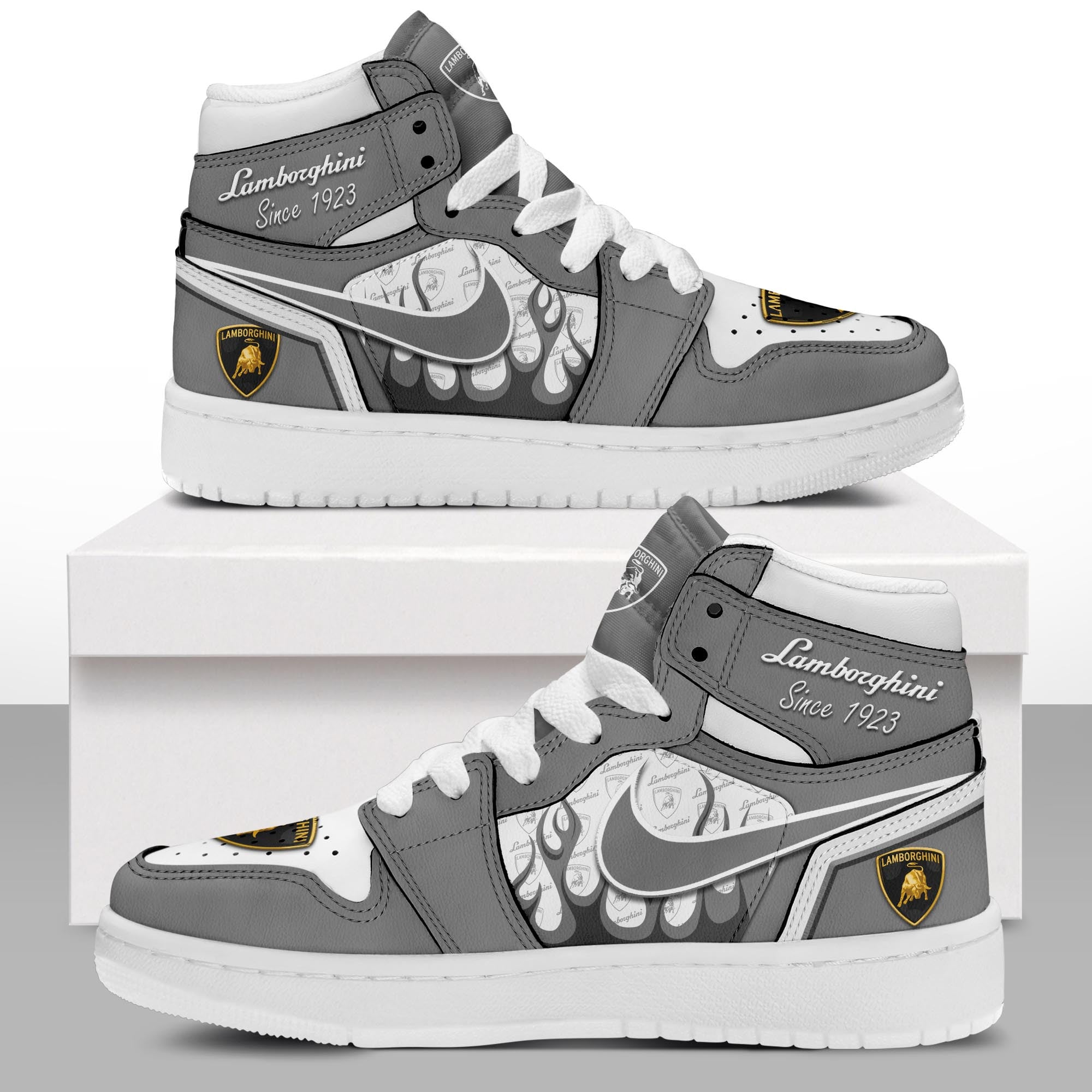Ideafootwear Lamborghini AJ1 High Sneakers Shoes For Men And Women