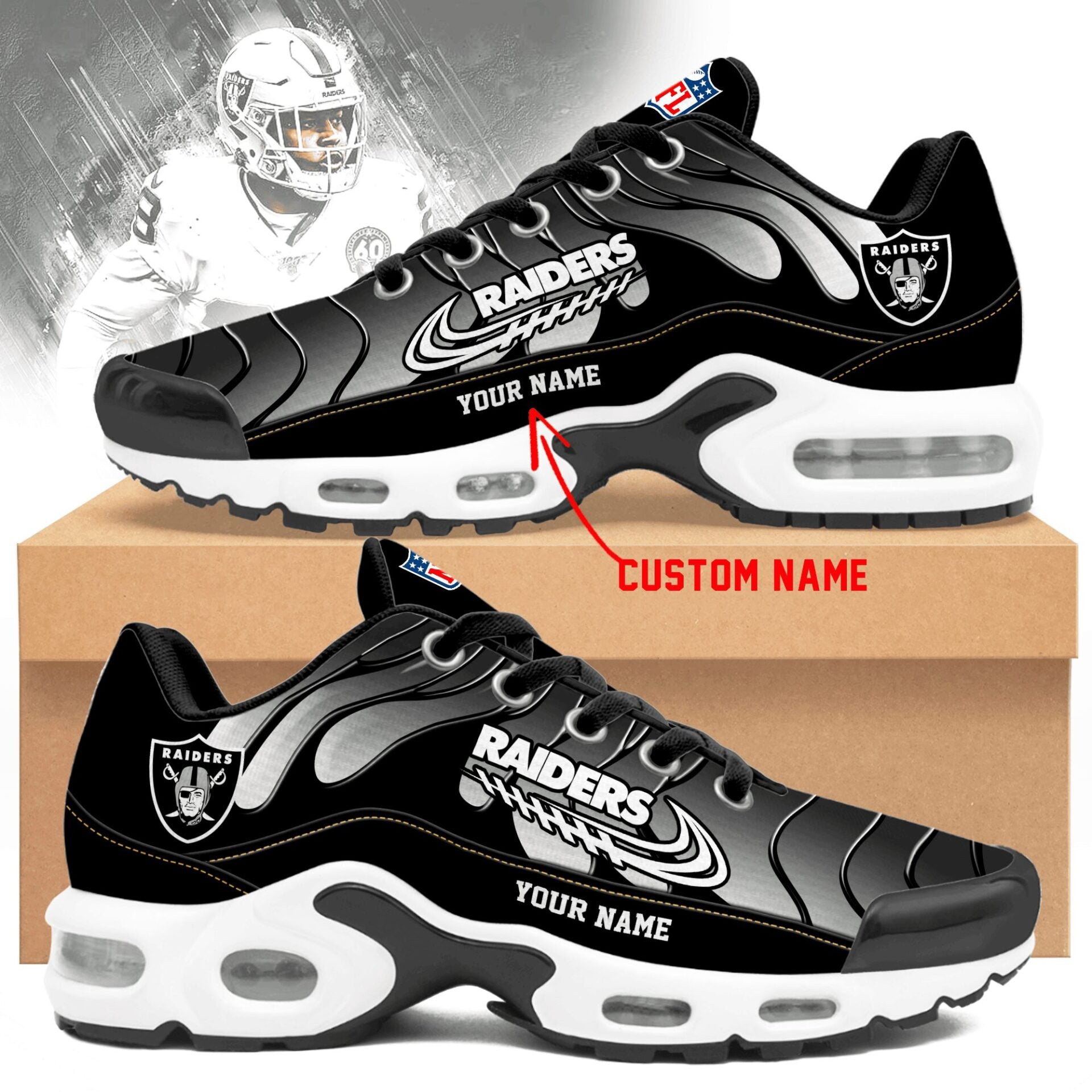 Ideafootwear Las Vegas Raiders TN Shoes Sneakers For Men And Women