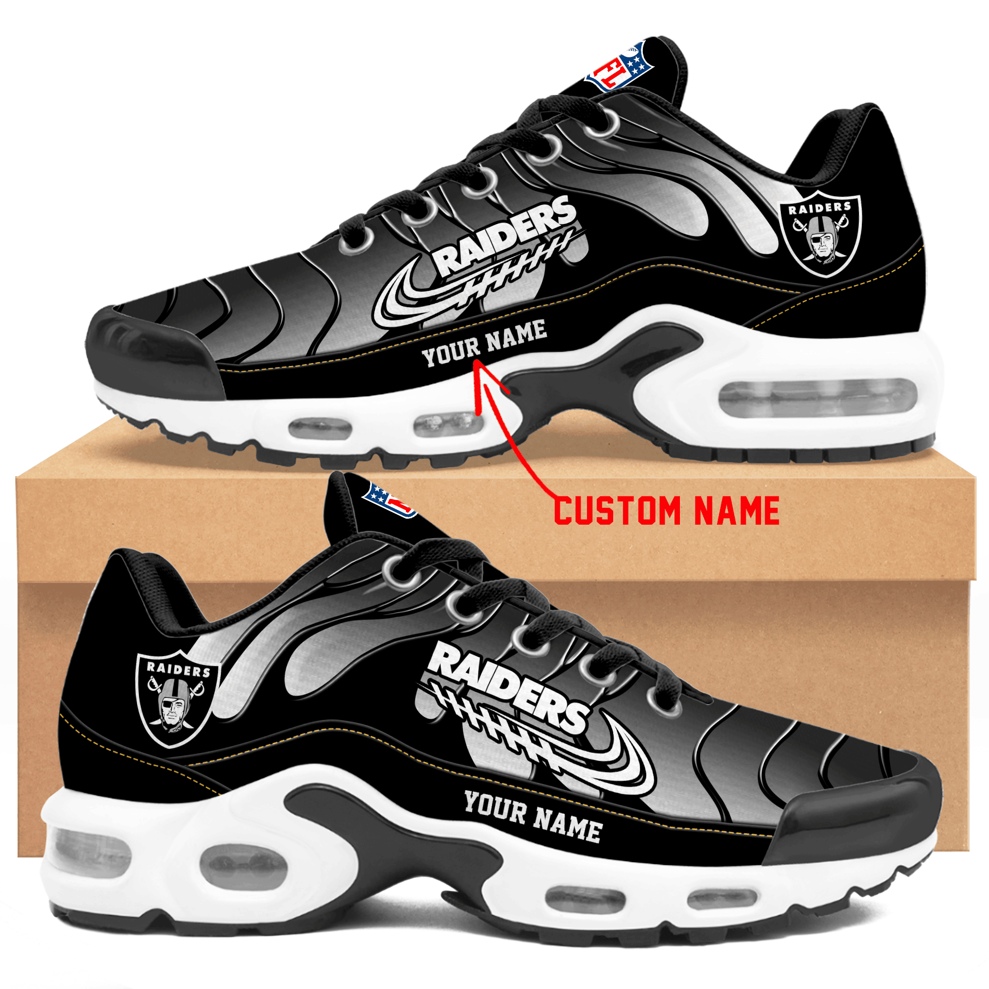 Ideafootwear Las Vegas Raiders TN Shoes Sneakers For Men And Women