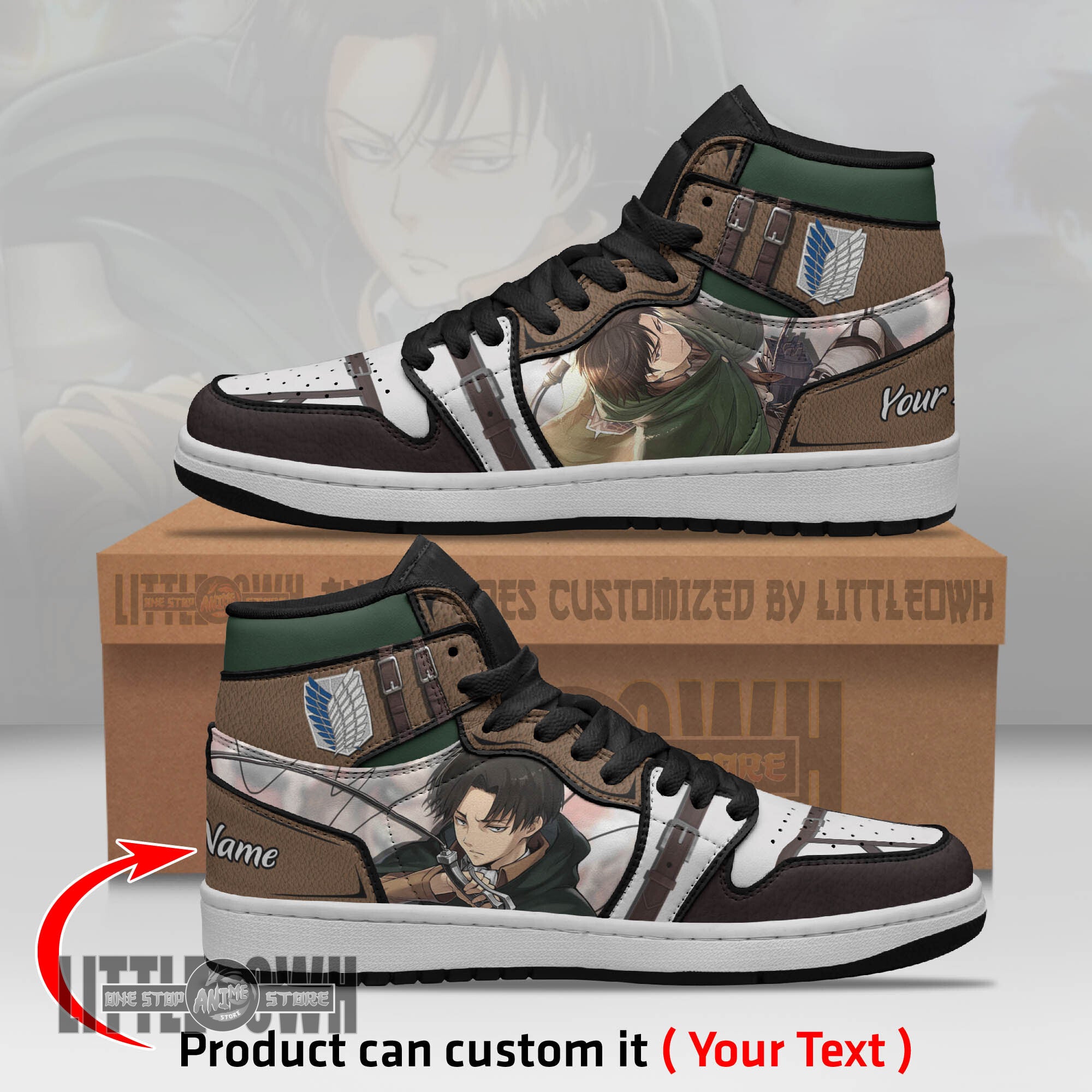 Ideafootwear Levi Ackerman AJ1 High Sneakers Shoes For Men And Women