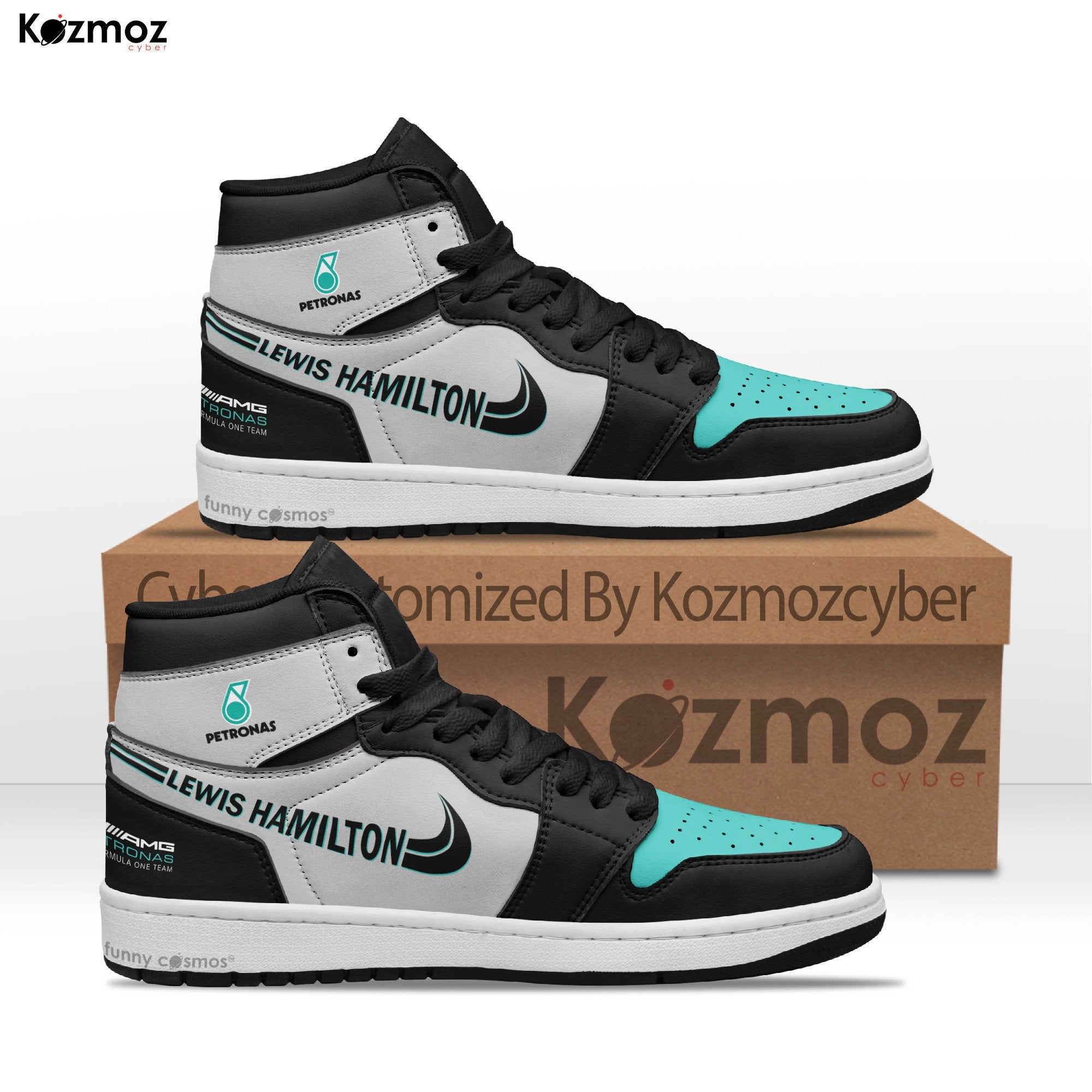 Ideafootwear Lewis Hamilton AJ1 High Sneakers Shoes For Men And Women